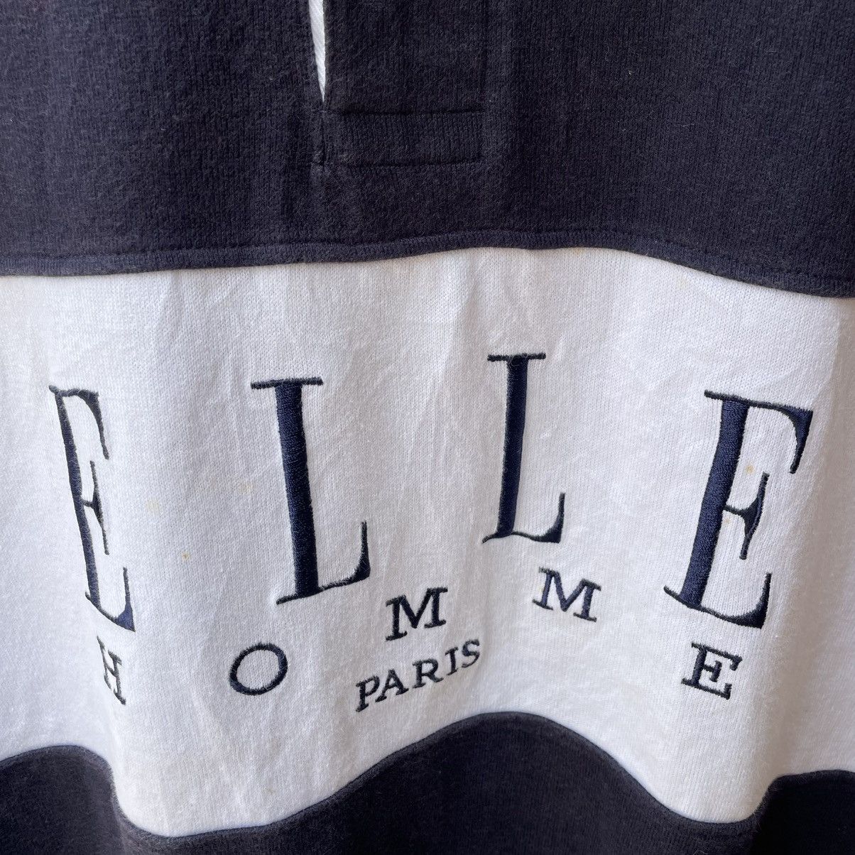 Designer × Vintage 🔥Vintage 90s Elle Homme Paris Stripes Polos Rugby Shirts Size US M / EU 48-50 / 2 - 6 Thumbnail