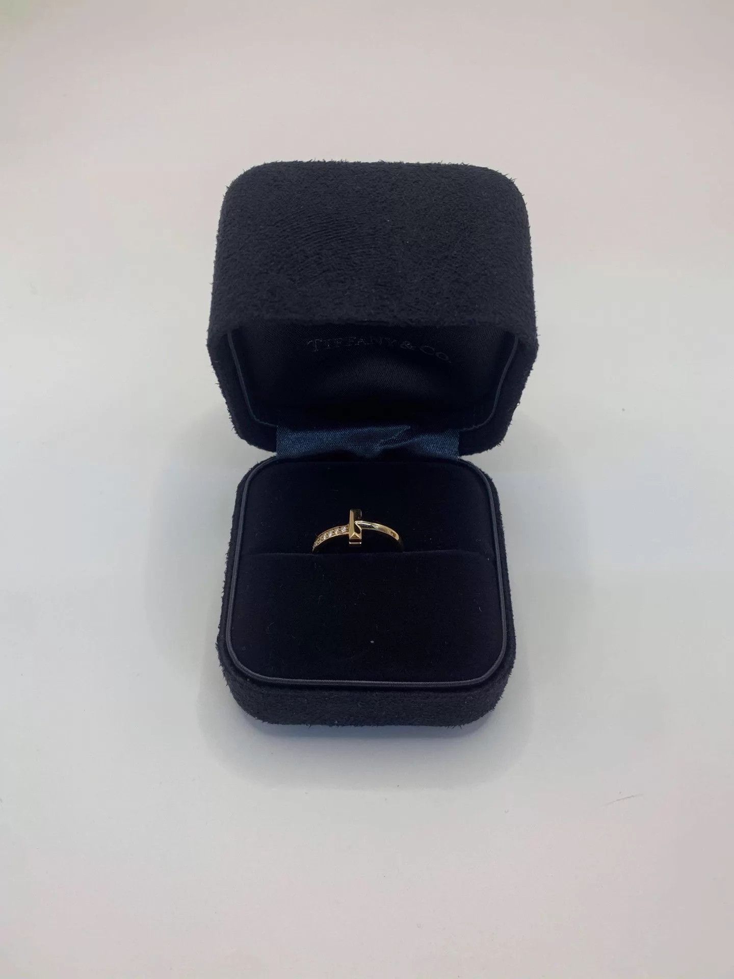 Tiffany & Co. Tiffany T1 Rose Gold Half-Diamond Ring Size 49 3.74g Box Size ONE SIZE - 2 Thumbnail