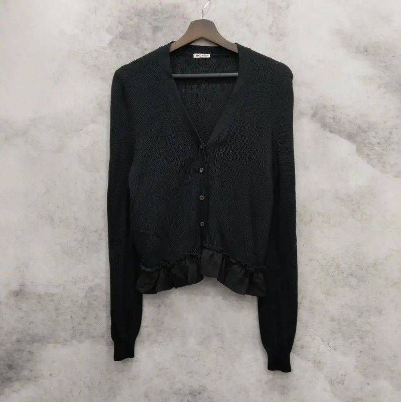 Miu Miu Black Long Sleeve Cardigan for Women 0089