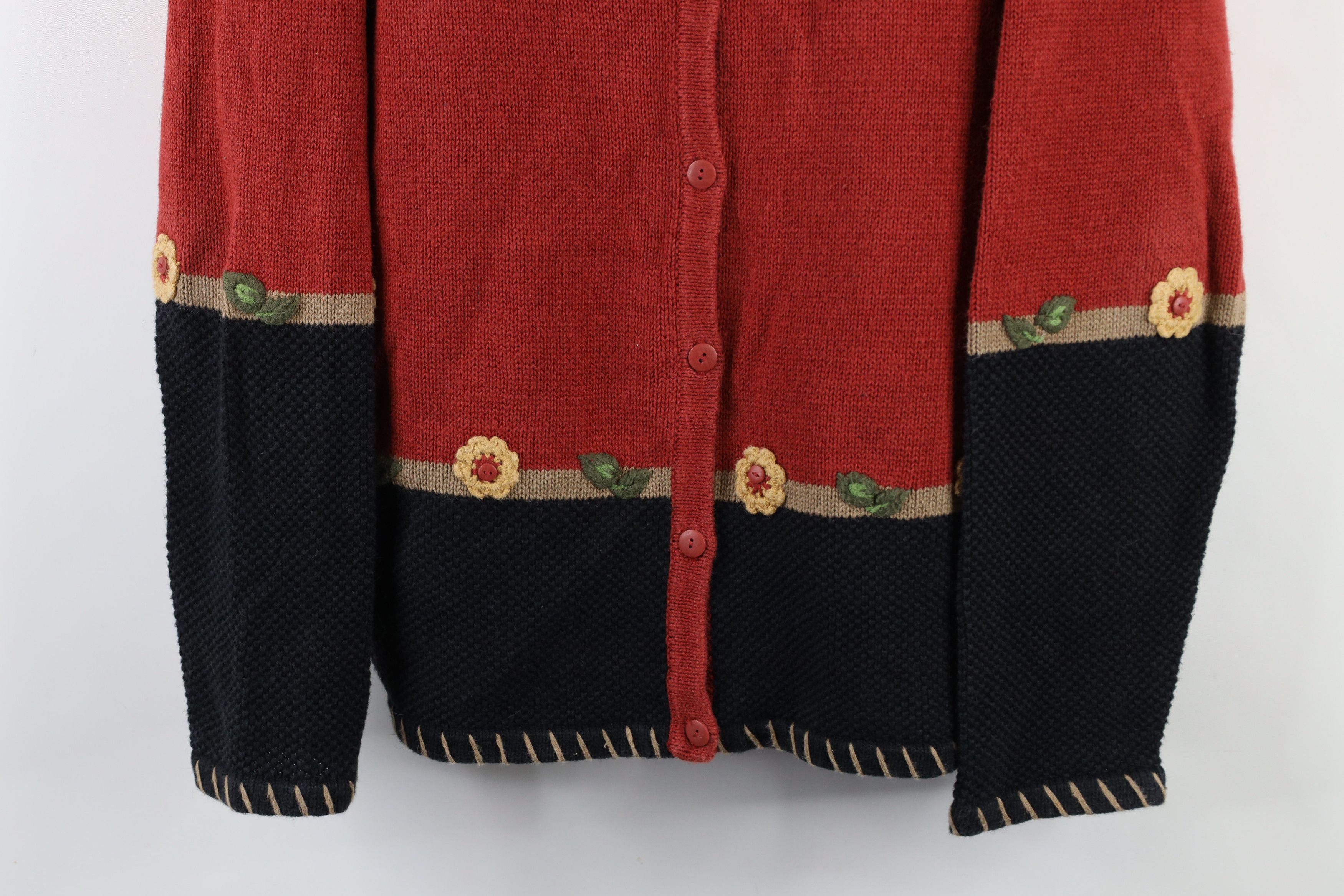 Vintage Vintage 90s Streetwear Embroidered Knit Cardigan Sweater Size XL / US 12-14 / IT 48-50 - 3 Thumbnail