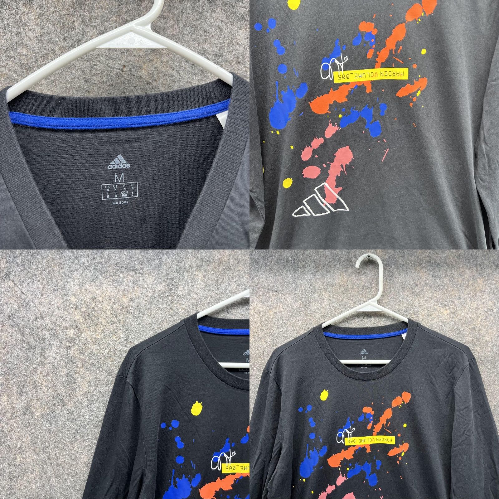 Adidas VINTAGE Adidas Sweater Men Medium Adult Black Crewneck Pullover Harden Splash Paint Vtg Crew Neck All Seasons Size US M / EU 48-50 / 2 - 8 Thumbnail