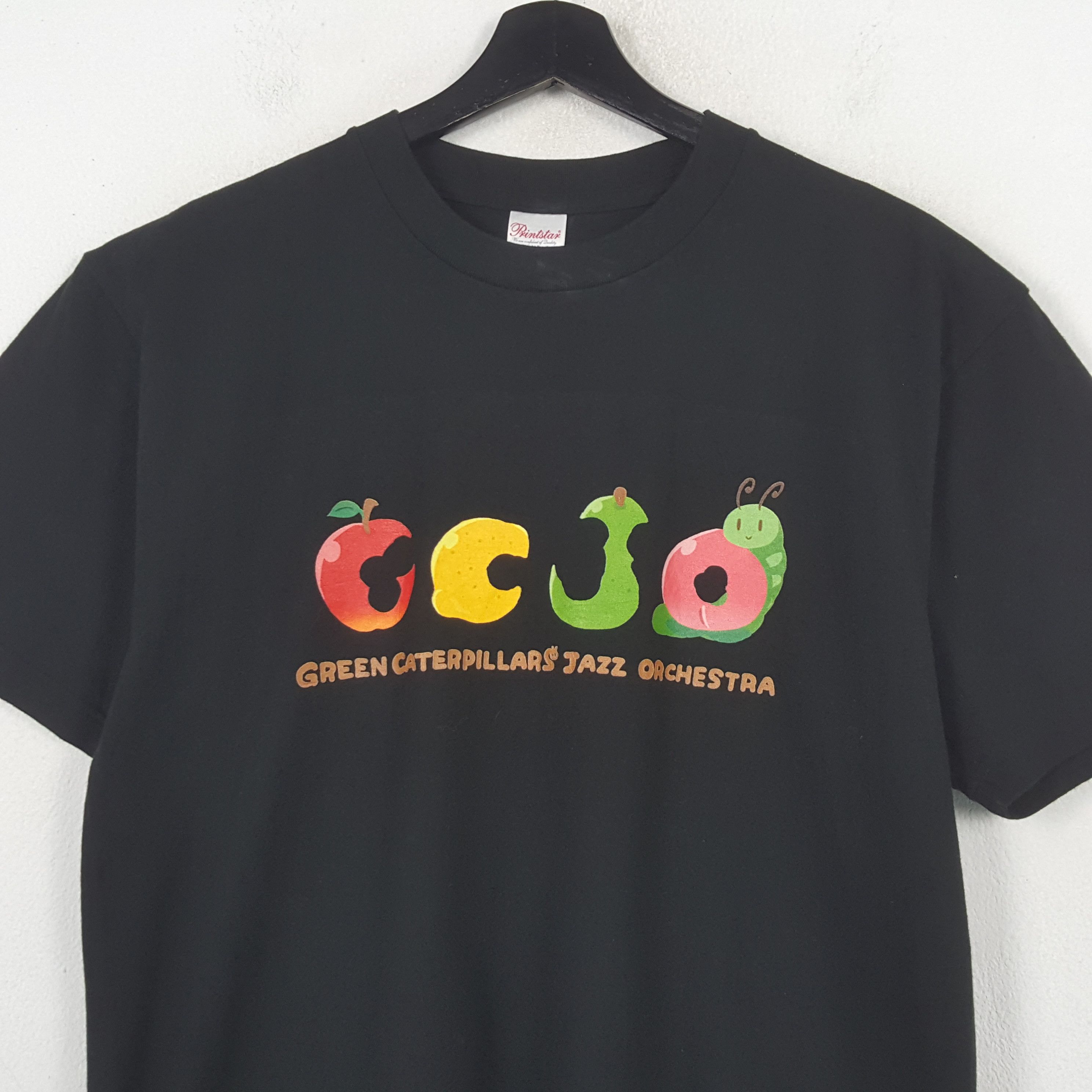Vintage Green Caterpillars Jazz Orchestra Streetwear Tshirt RR19 Size US M / EU 48-50 / 2 - 2 Thumbnail