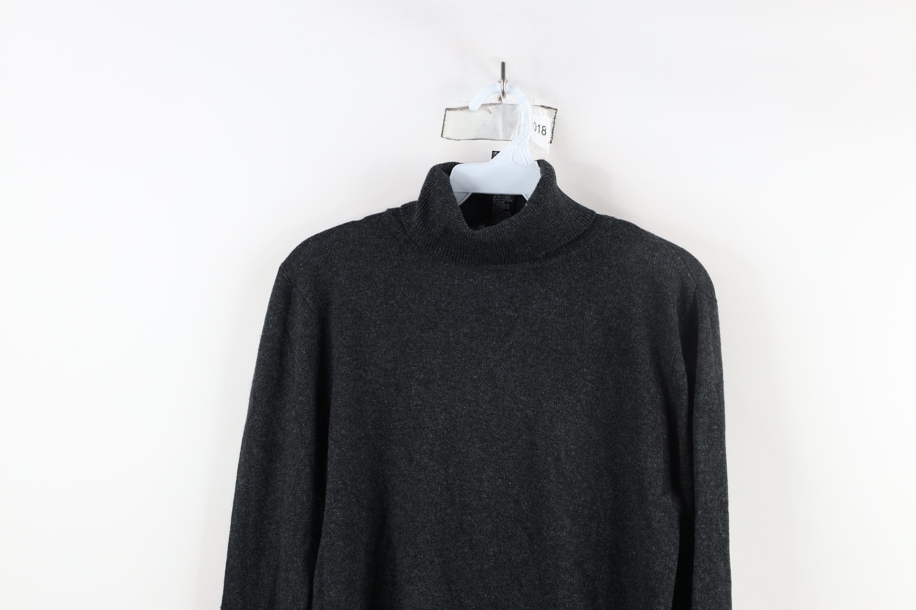 Vintage Vintage 90s Streetwear Silk Knit Turtleneck Sweater Gray Size M / US 6-8 / IT 42-44 - 2 Thumbnail