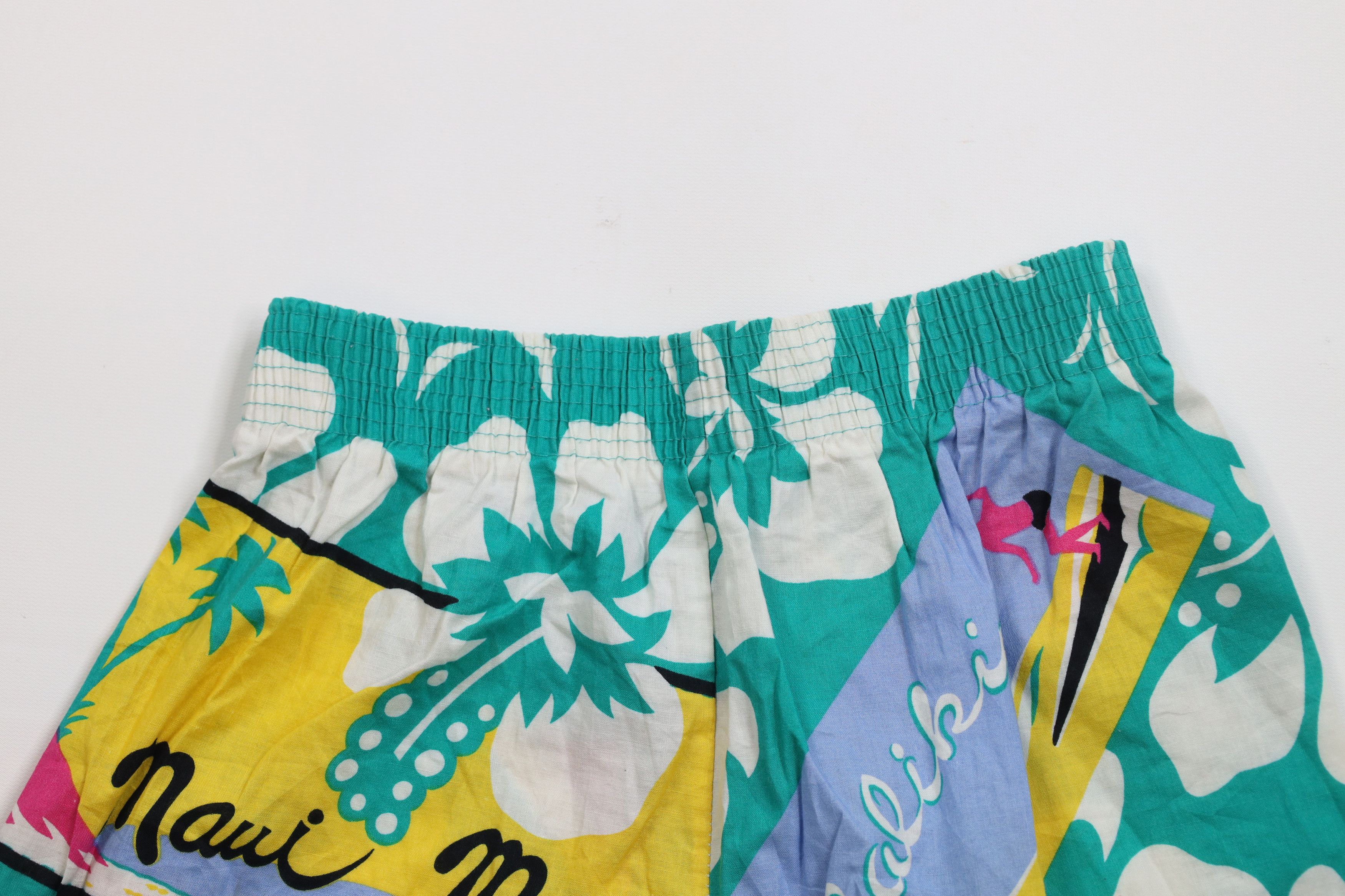 Vintage Vintage 90s Streetwear Baggy Abstract Flower Surf Shorts USA Size 26" / US 2 / IT 38 - 10 Thumbnail