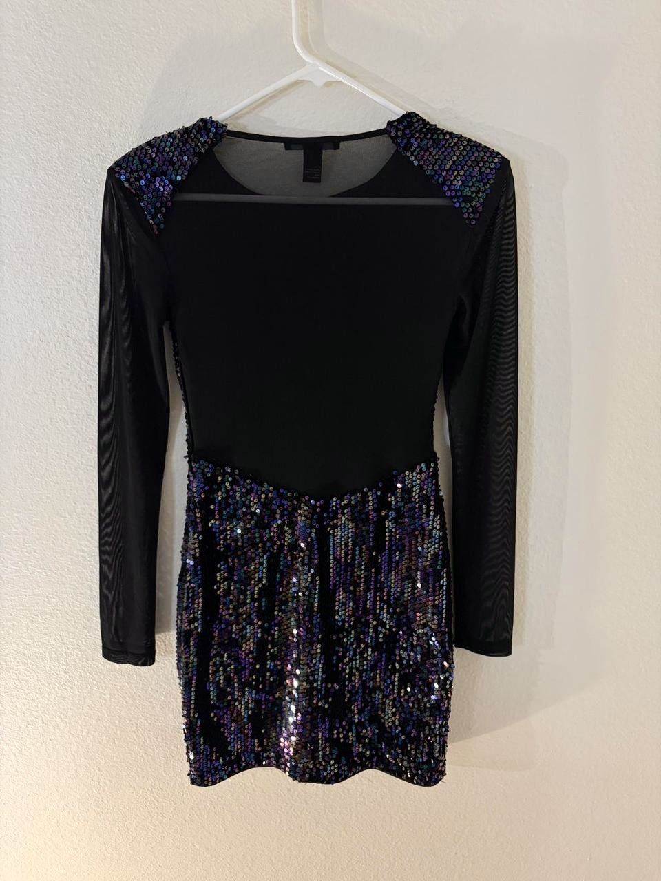 Forever 21 forever 21 black multicolor sequin mesh mini dress Size S / US 4 / IT 40 - 2 Thumbnail