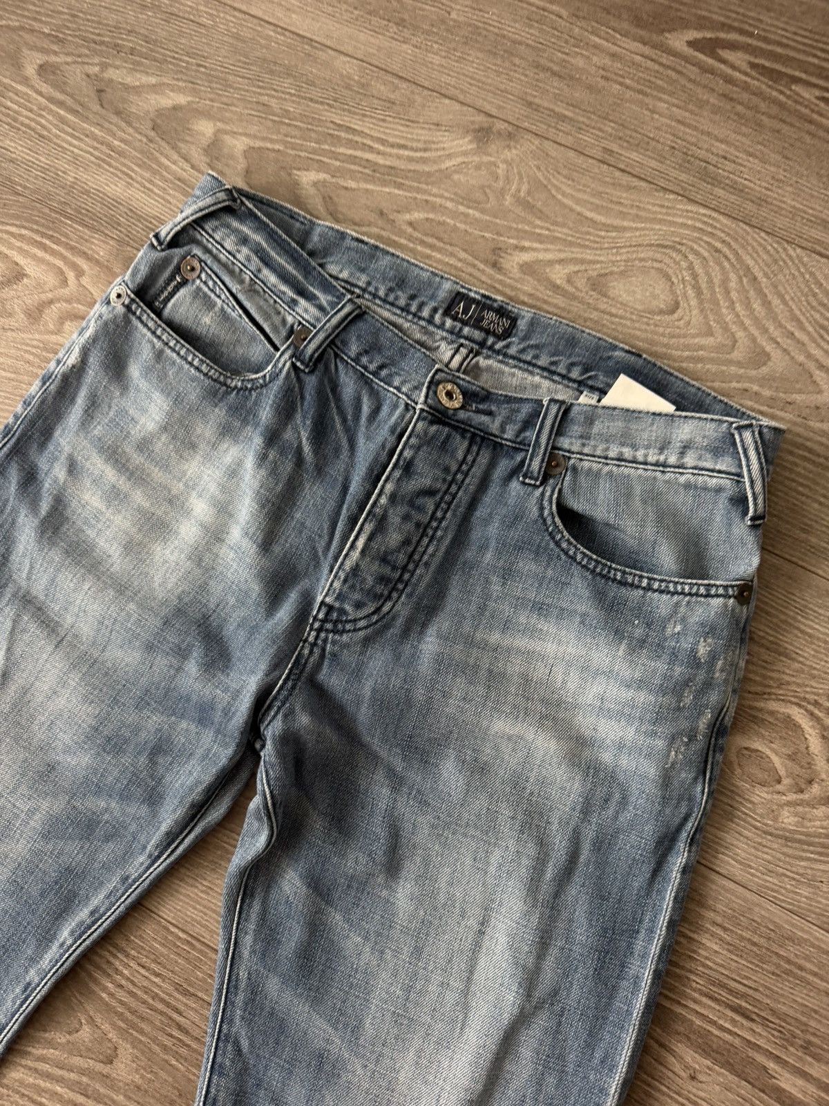 Armani Vintage Armani Jeans Avant Garde Opium Y2k White Jeans Size US 33 - 19 Thumbnail