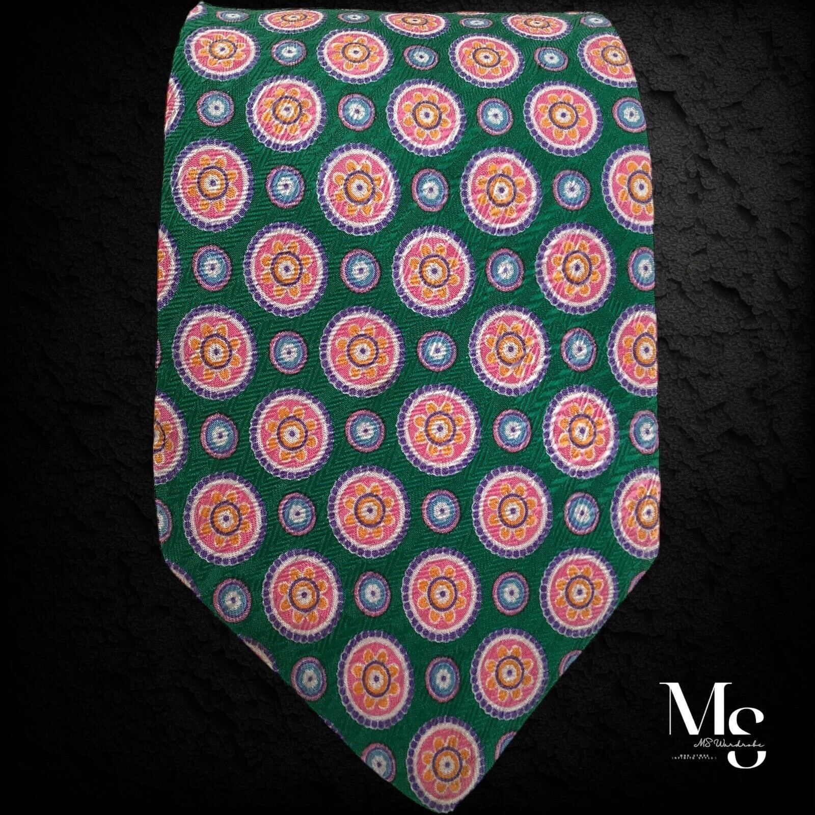 Stefano Ricci STEFANO RICCI Green Medallion Luxury Silk Tie Made In Italy Size ONE SIZE - 6 Thumbnail