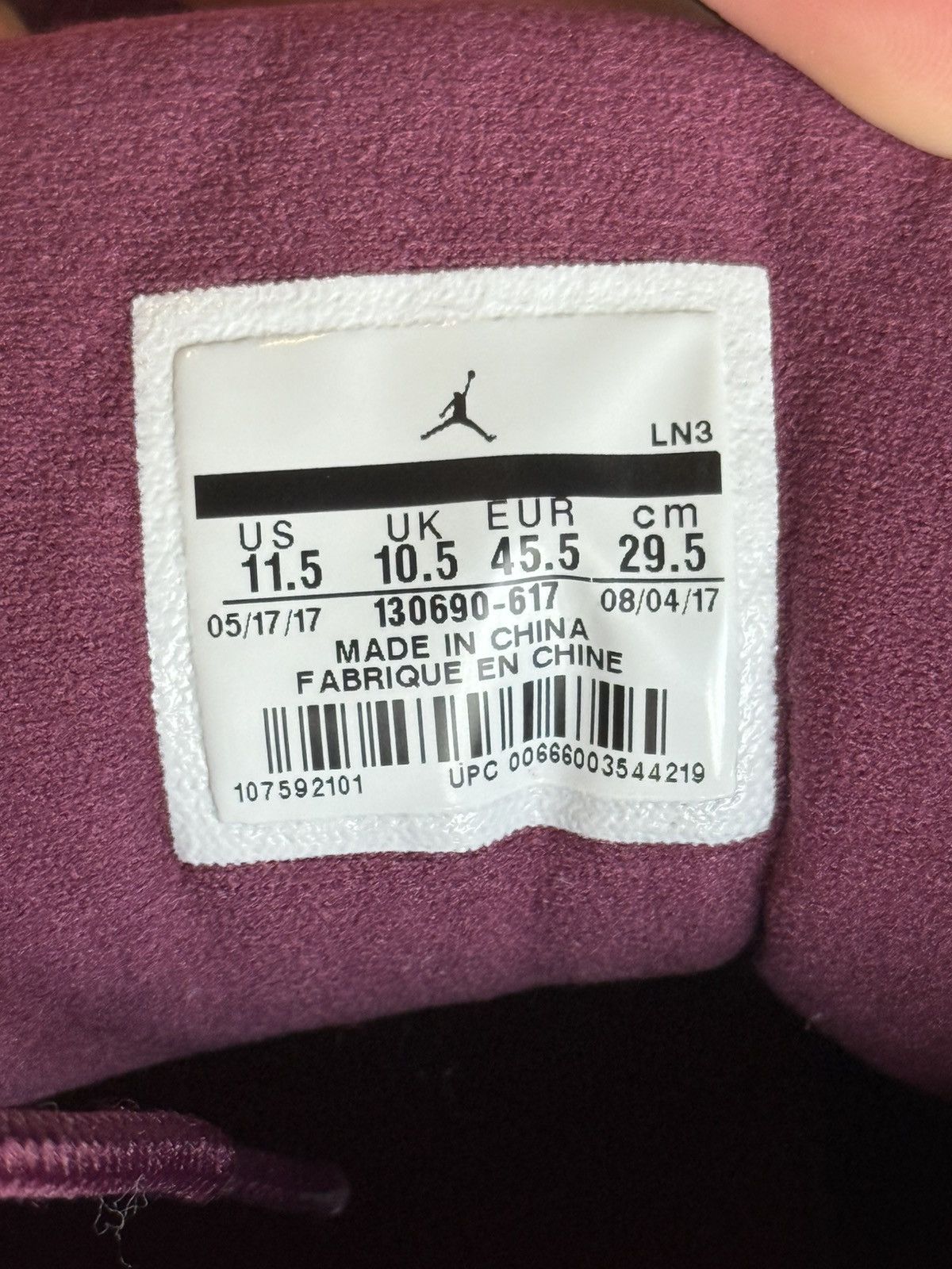 Jordan Brand Air Jordan 12 Retro Bordeaux Size US 11.5 / EU 44-45 - 8 Thumbnail