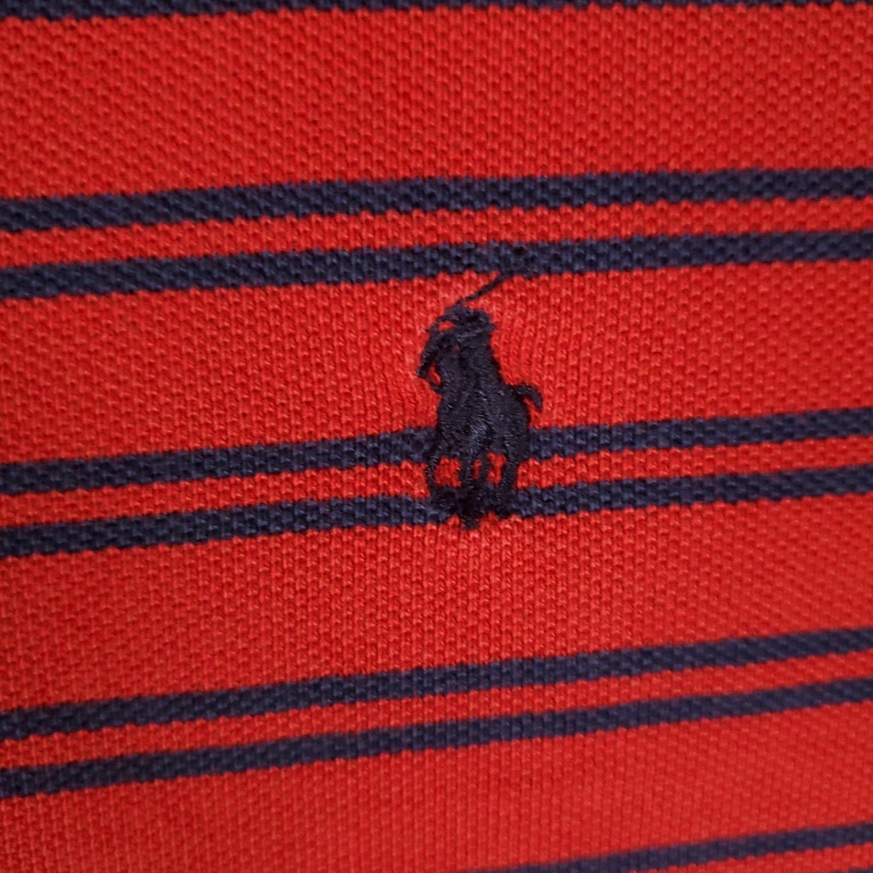Ralph Lauren Ralph Lauren Polo Shirt Mens XL Striped Red/Blue Short Sleeve Casual Knit Button-Front Classic Pony Logo Size US XL / EU 56 / 4 - 3 Thumbnail