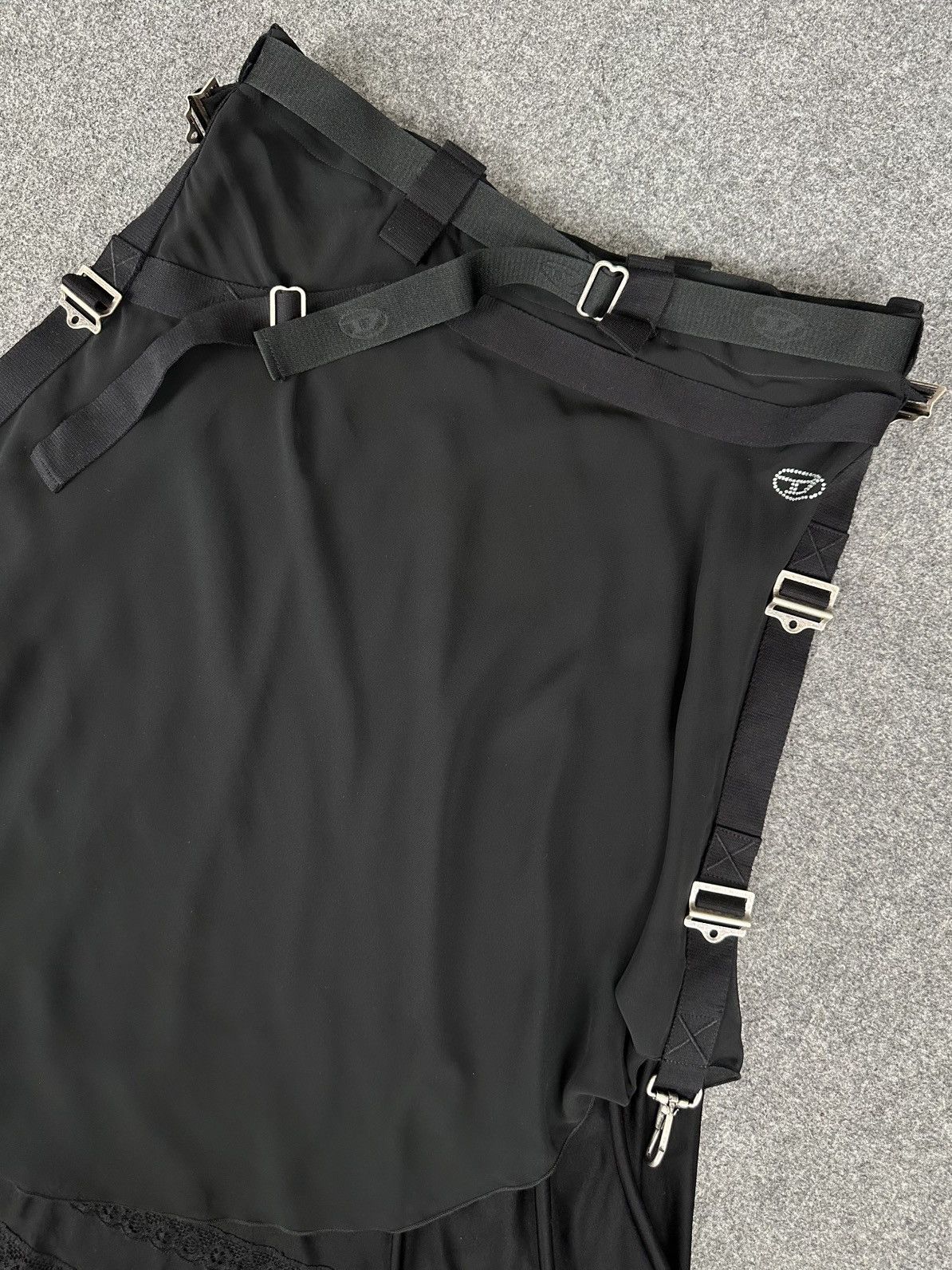 Diesel Diesel - Bondage Belted Two Layer Polyester Midi Skirt Size 34" / US 12 / IT 48 - 4 Thumbnail