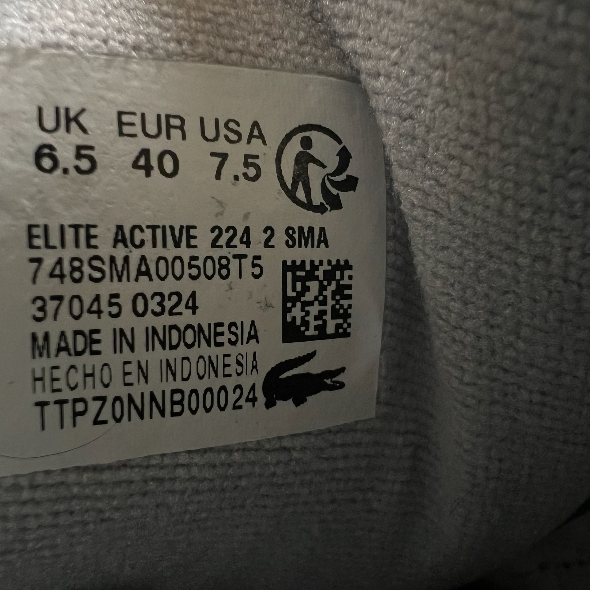 Lacoste LACOSTE Mens Elite Active Textile Sneakers Size 7.5 Blue & W Size US 7.5 / IT 37.5 - 8 Thumbnail