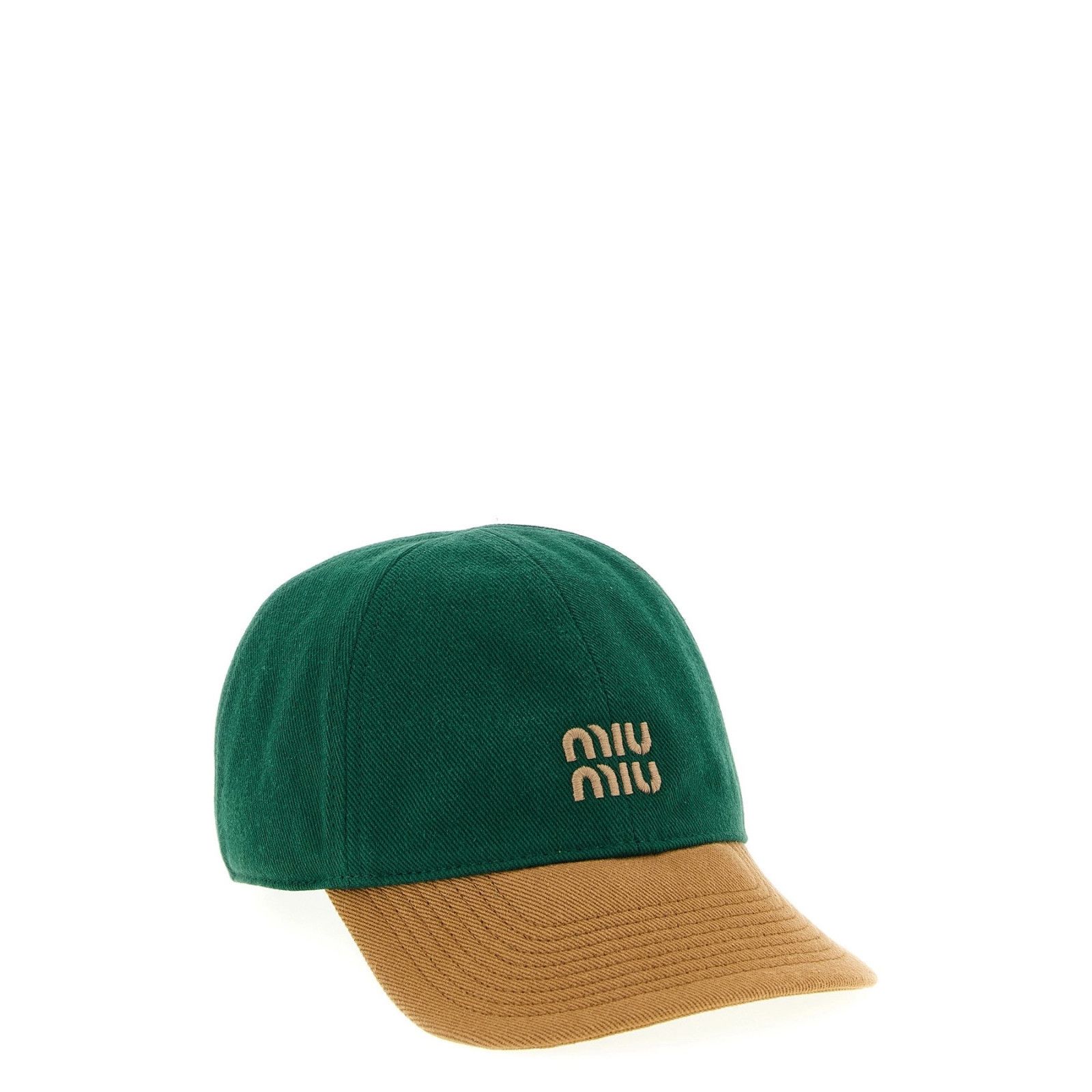 MIU MIU Green/Beige Baseball Cap New & Authentic (Women's si