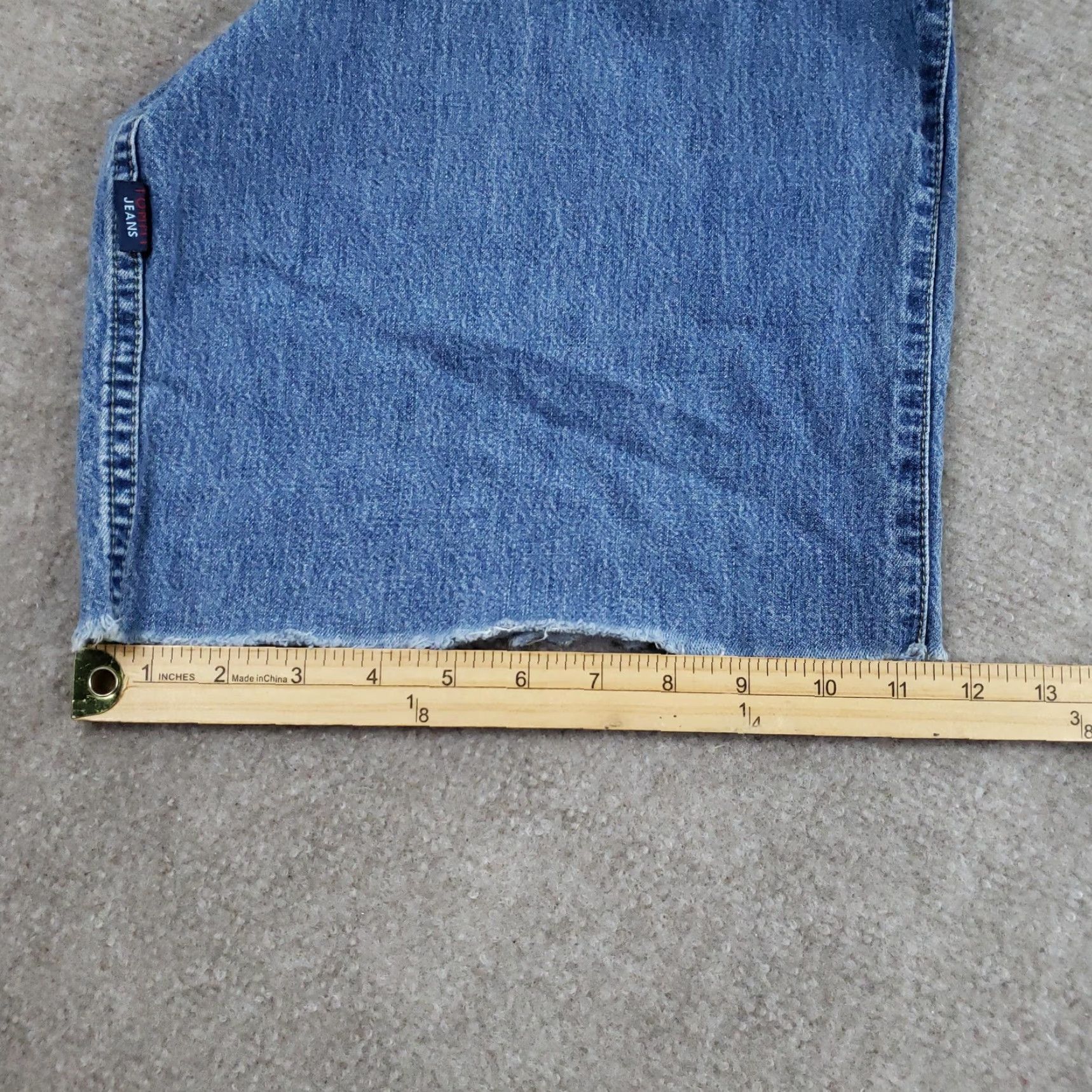 Tommy Hilfiger VINTAGE Tommy Hilfiger Jeans Men 40x32 Blue Wide Leg Baggy Drawstring Distressed Size US 40 / EU 56 - 4 Thumbnail