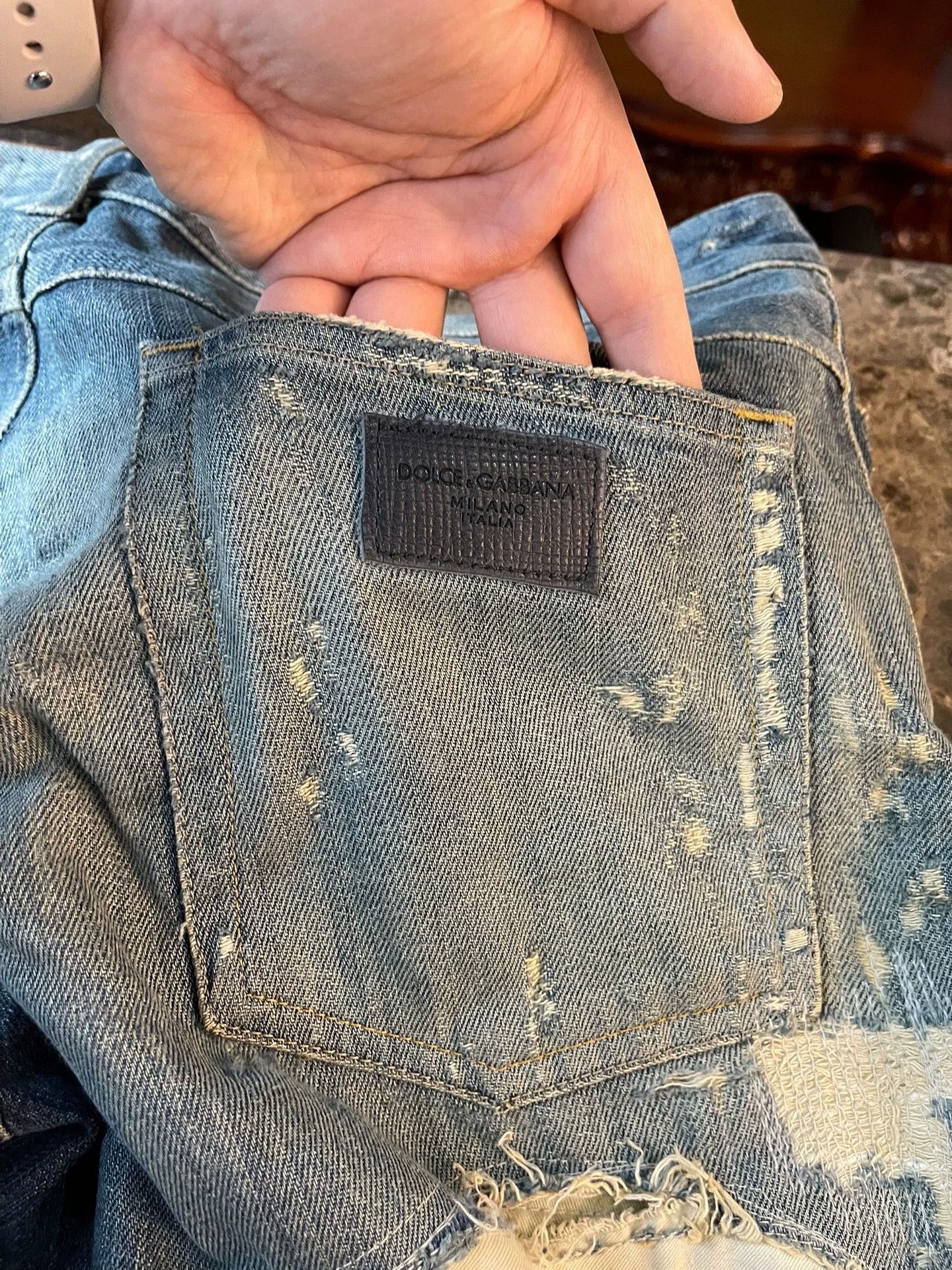 Dolce & Gabbana DG Runway Distressed Jeans 44 (Front/Back Rips) Size US 28 / EU 44 - 7 Thumbnail