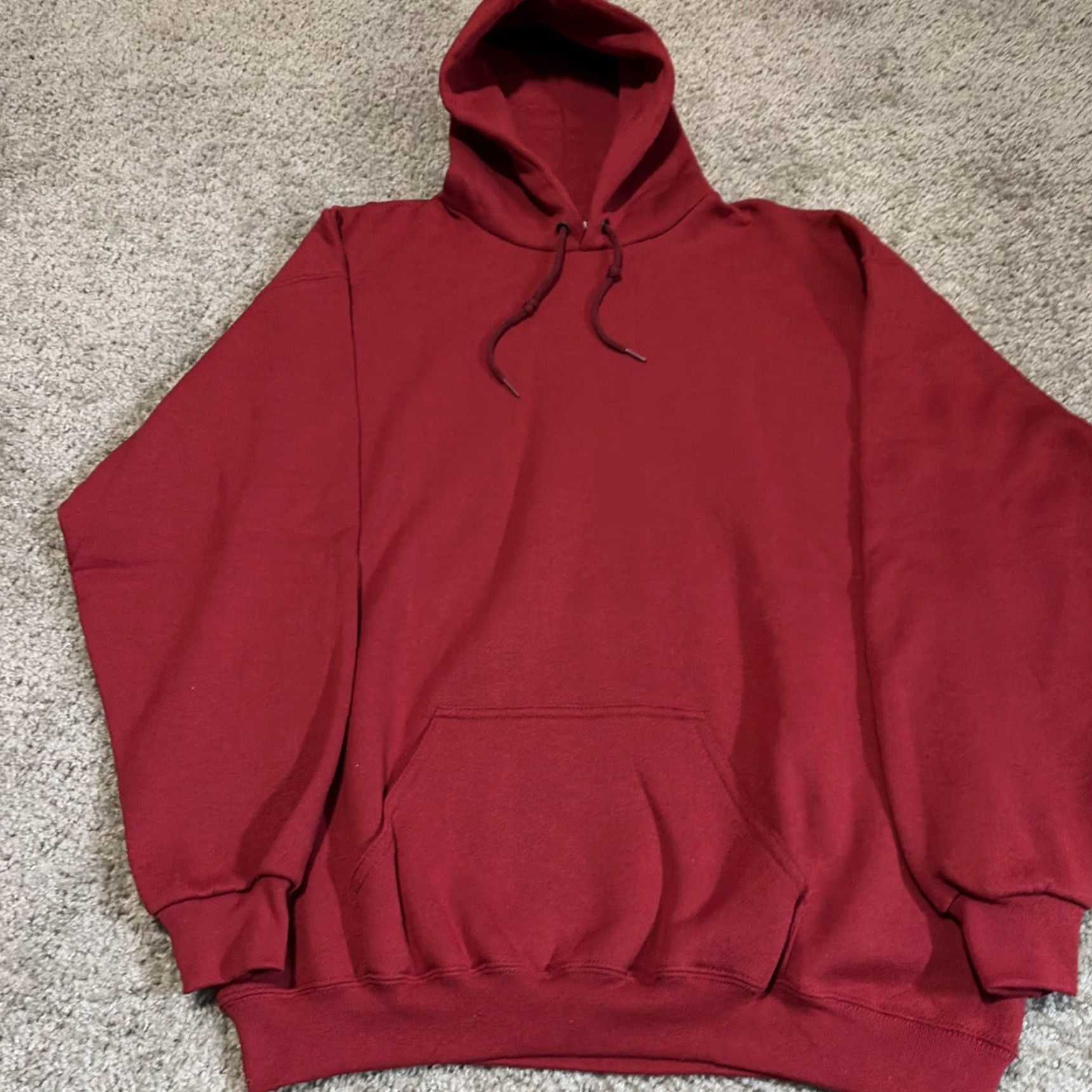 Essentials VINTAGE BIKE Red Essential Hoodie Sweatshirt XL 90s Mens Urban Pullover Size US XL / EU 56 / 4 - 4 Thumbnail