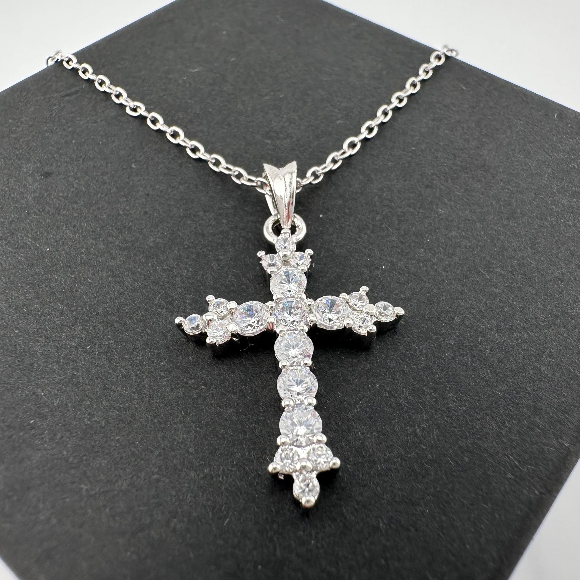 Other Beautiful Cross Pendant with Shining White Gemstones Size ONE SIZE - 1 Thumbnail