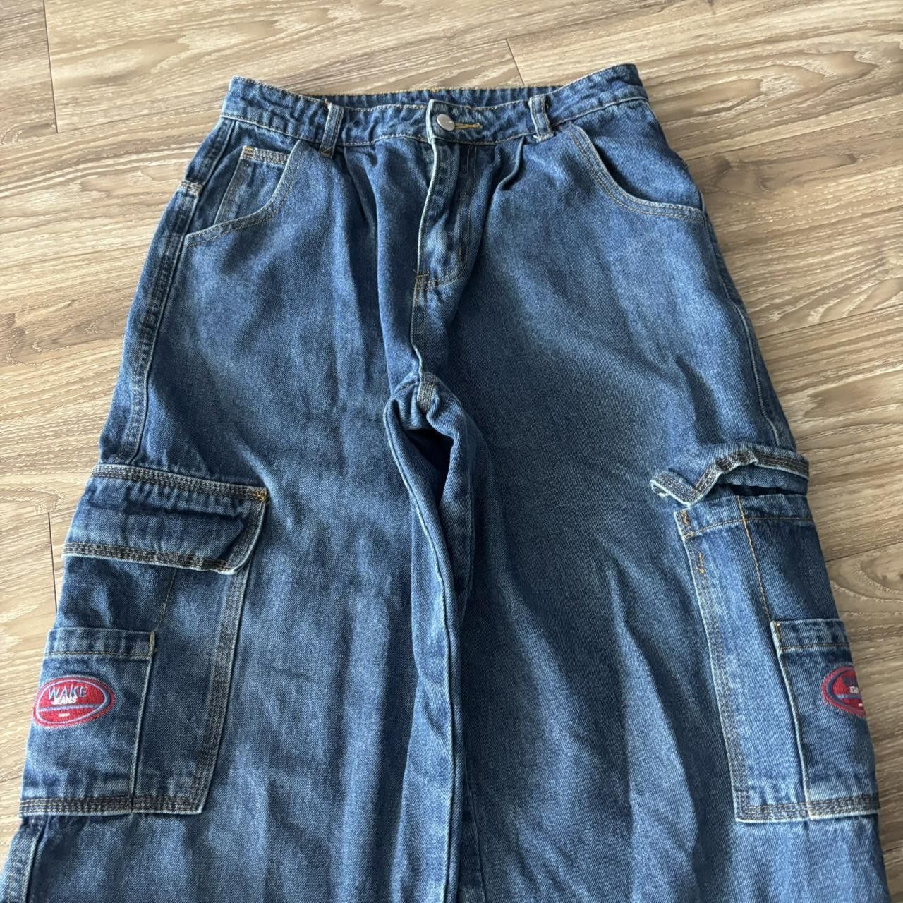 Japanese Brand Crazy Vintage Y2K/2000s Baggy Skater Style Streetwear Cargo Denim Jeans! 26x30 Size US 26 / EU 42 - 5 Thumbnail