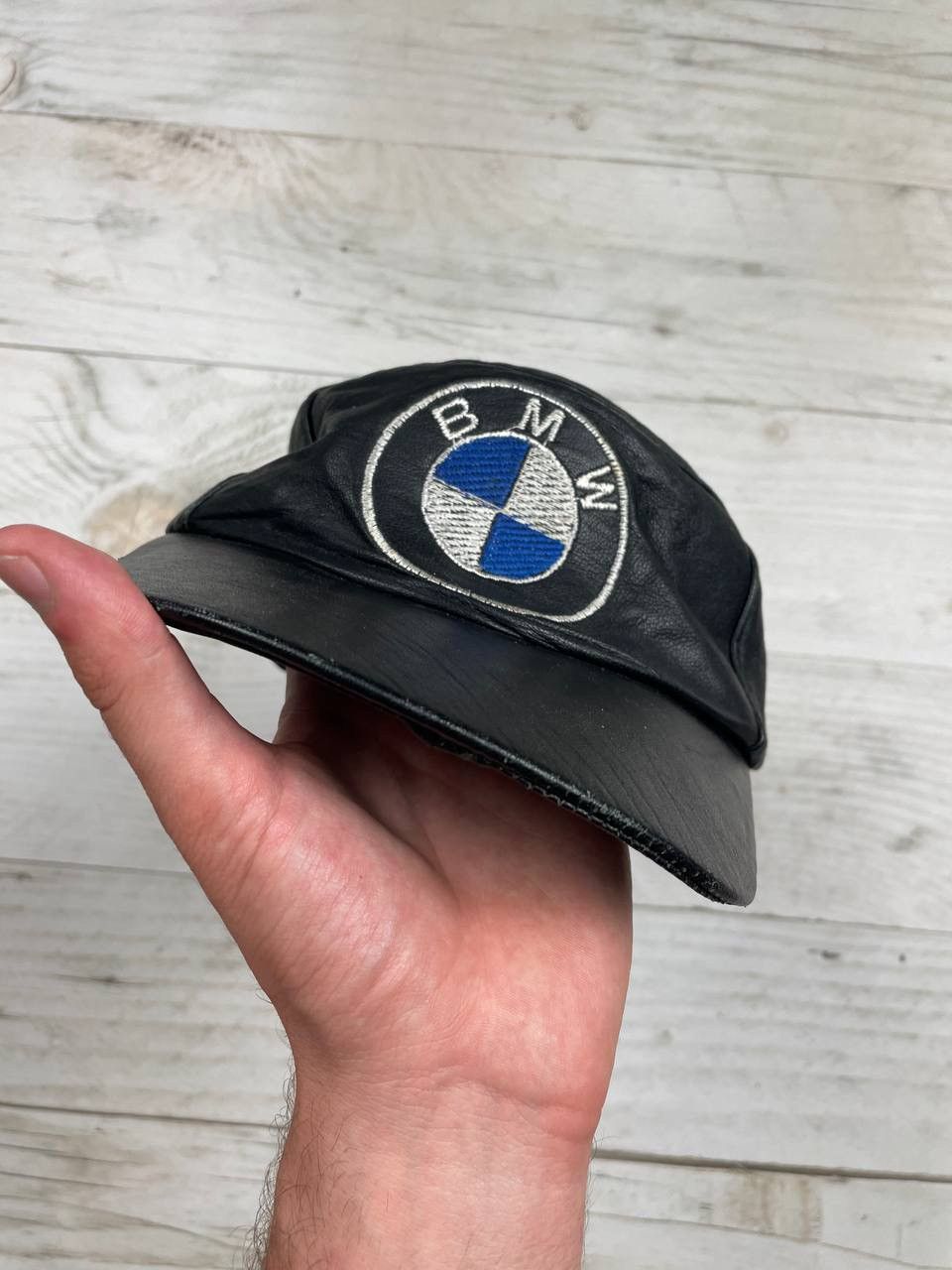Vintage Vintage BMW Leather Cap 90s Racing NASCAR Size ONE SIZE - 3 Thumbnail