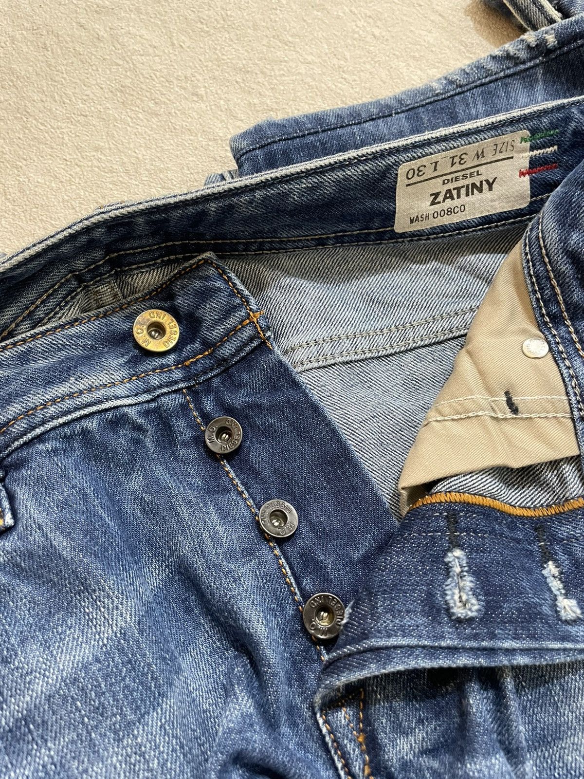 Diesel Diesel Zatiny Vintage Denim Rare Faded Button Fly Y2K Japan Size US 32 / EU 48 - 14 Thumbnail