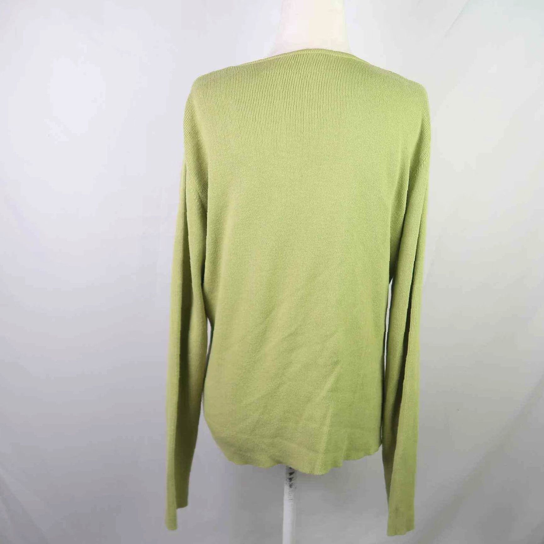 Nordstrom VINTAGE 90s BP Nordstrom Lime Green Knit Button Front Cardigan Sweater XL Mens Size XL / US 12-14 / IT 48-50 - 4 Thumbnail