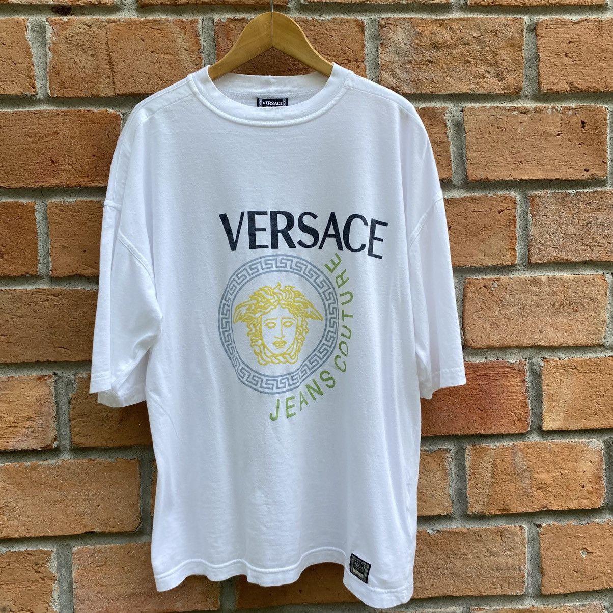 Versace VERSACE White Logo Print Crewneck Tee Size US M / EU 48-50 / 2 - 7 Thumbnail