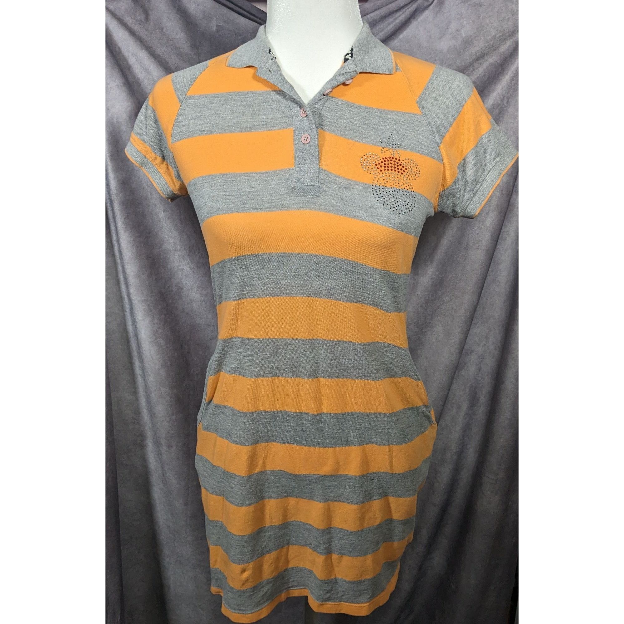 Disney Kook N Keech For Disney Grey And Orange Striped Casual Dress Size S / US 4 / IT 40 - 9 Thumbnail