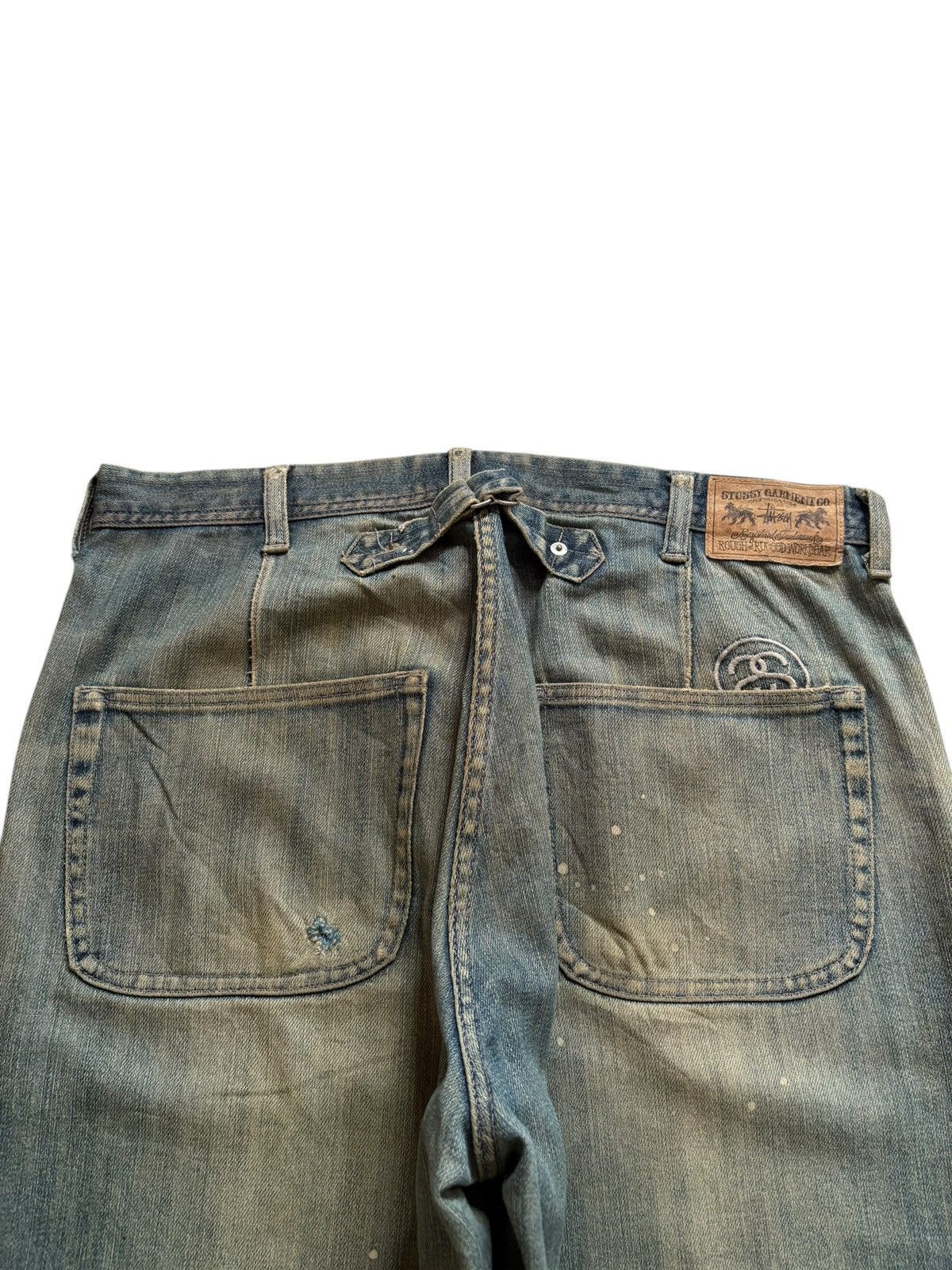 Stussy Vintage Stussy Rusty Mud Wash Rip Buckle Back Baggy Jean Size US 35 - 8 Thumbnail
