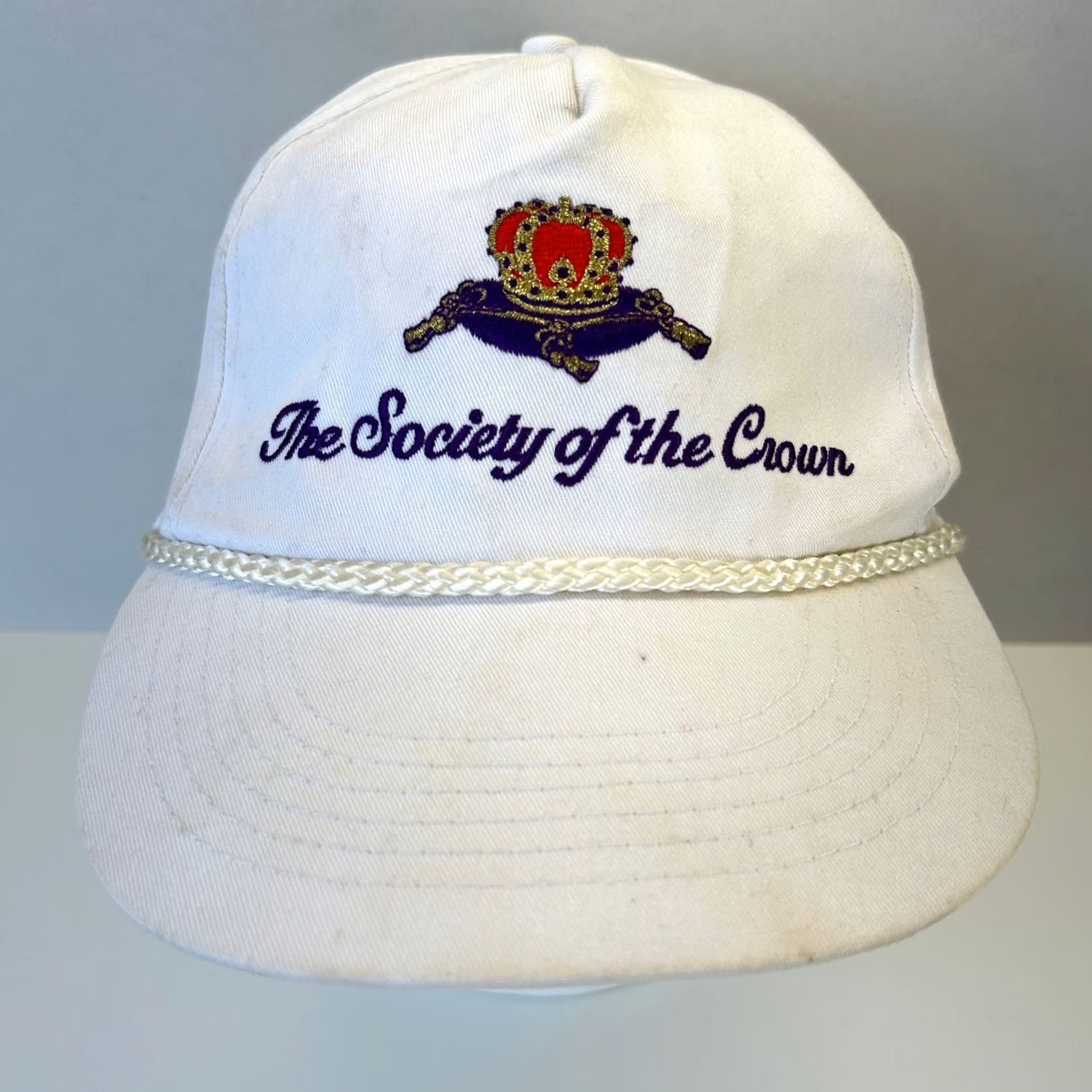 Vintage VINTAGE Crown Royal Snapback Hat White Rope Bill The Society of the Crown WEAR Size ONE SIZE - 5 Thumbnail