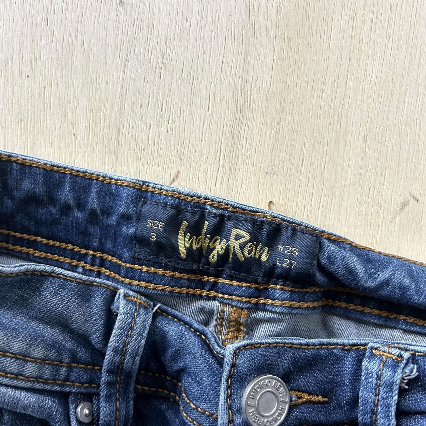 Denime Indigo Rein Jeans Womens 3 Medium Wash Blue Skinny Distressed Stretch Denim Size 26" / US 2 / IT 38 - 3 Thumbnail
