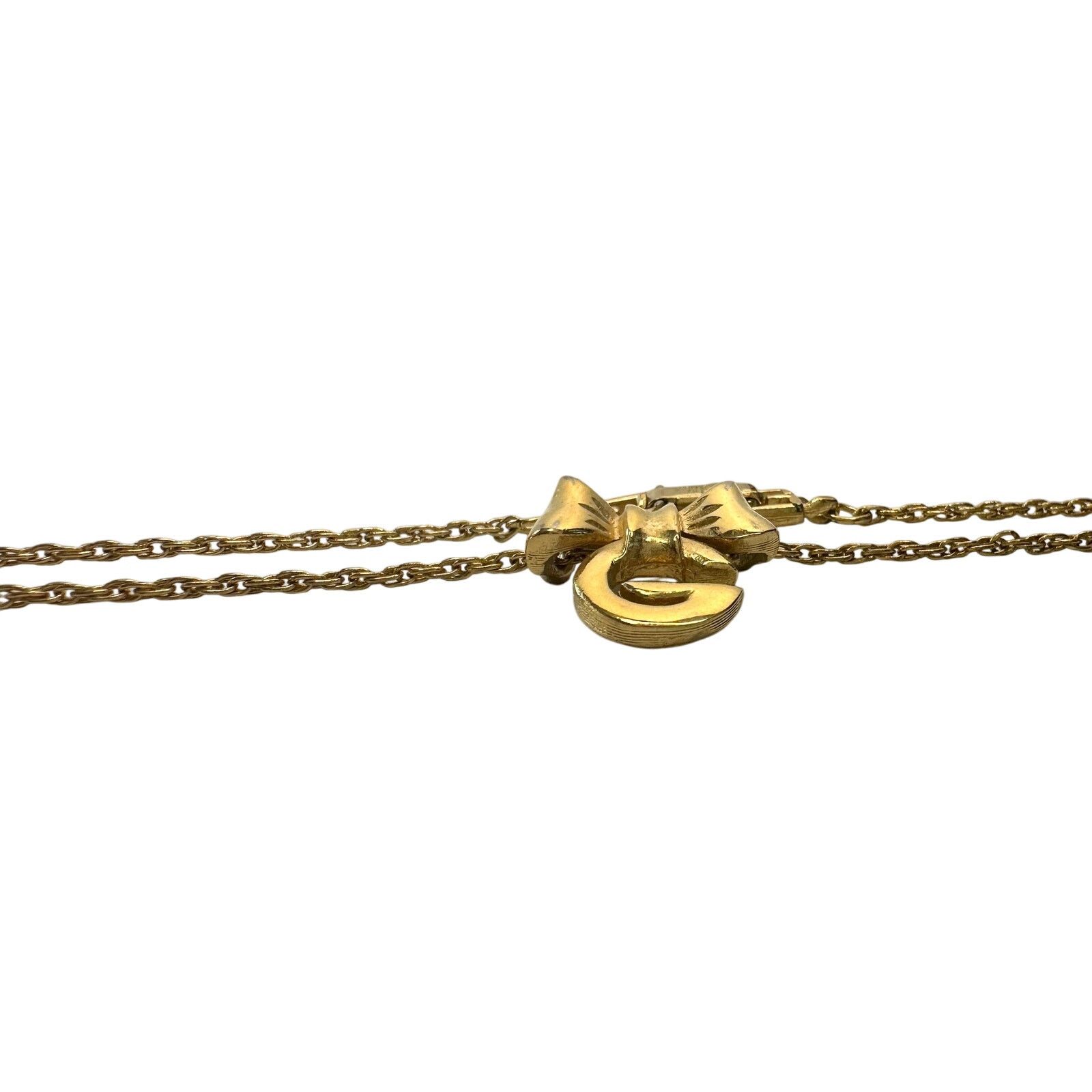 Givenchy Givenchy G with Big Bow Gold Plated Necklace Size ONE SIZE - 8 Thumbnail
