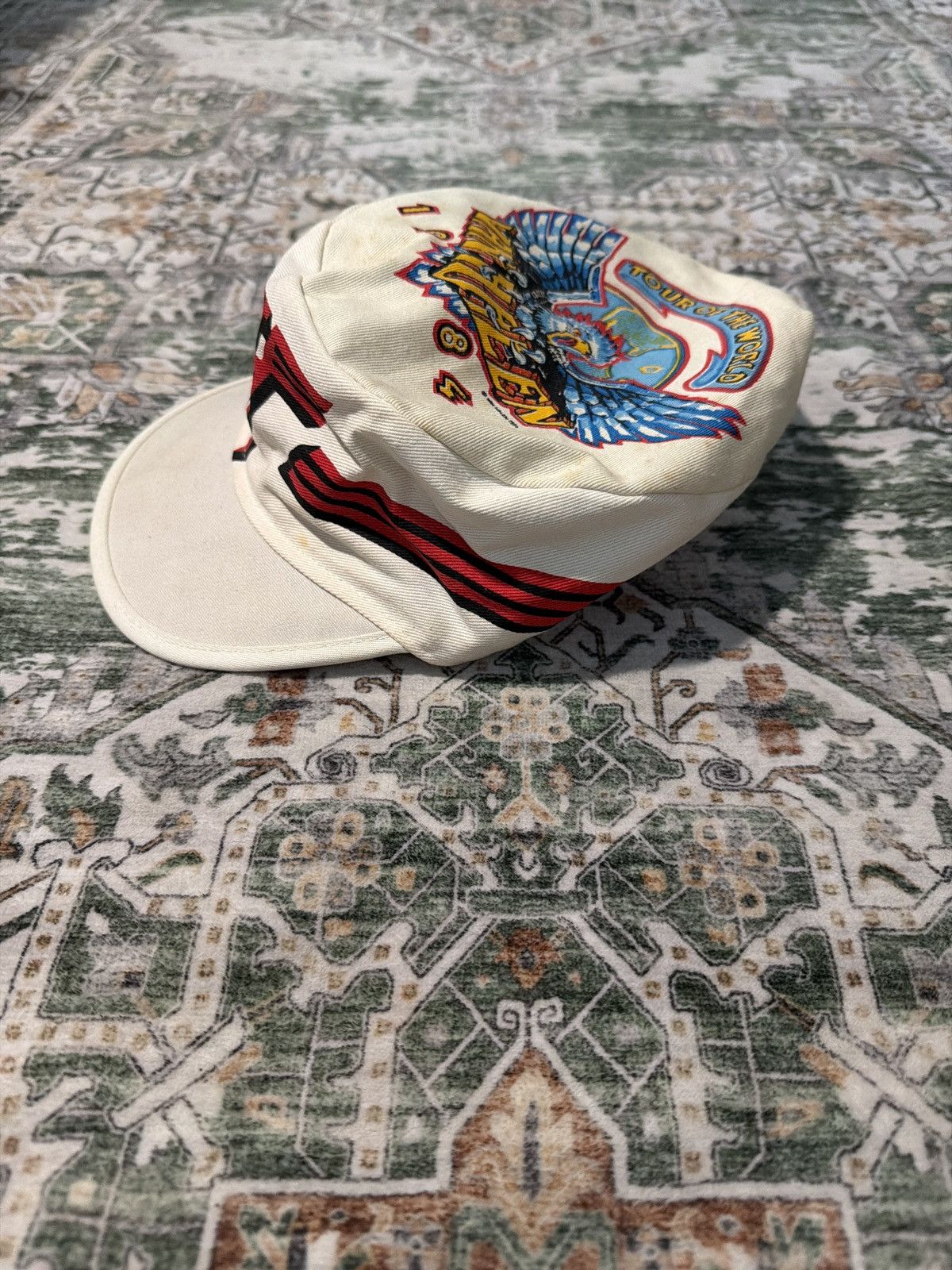 Other Vintage White Van Halen “Tour of The World” 1984 Hat Size ONE SIZE - 3 Thumbnail