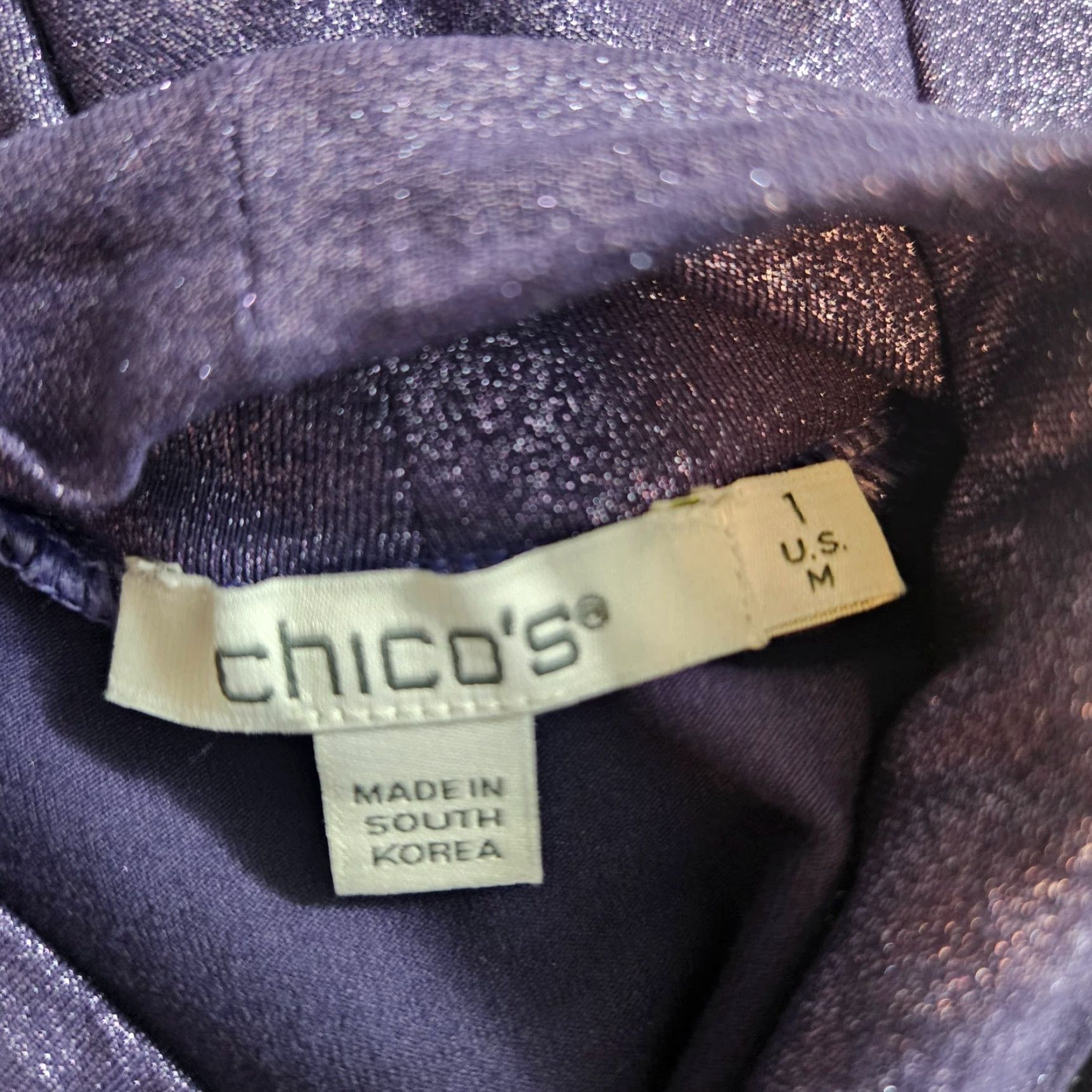 Vintage Chicos Womens Top Blouse Shirt Purple Long Sleeve Mock Neck Sz Medium (M) Size M / US 6-8 / IT 42-44 - 5 Thumbnail