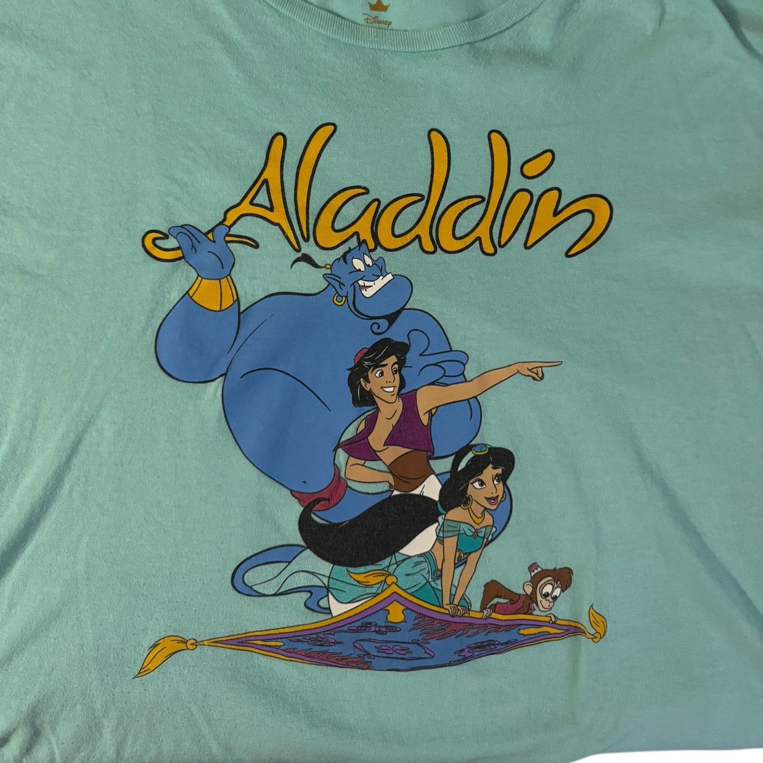 Disney Disney Aladdin Genie & Jasmine T Shirt Light Blue 2XL Size US XXL / EU 58 / 5 - 2 Thumbnail