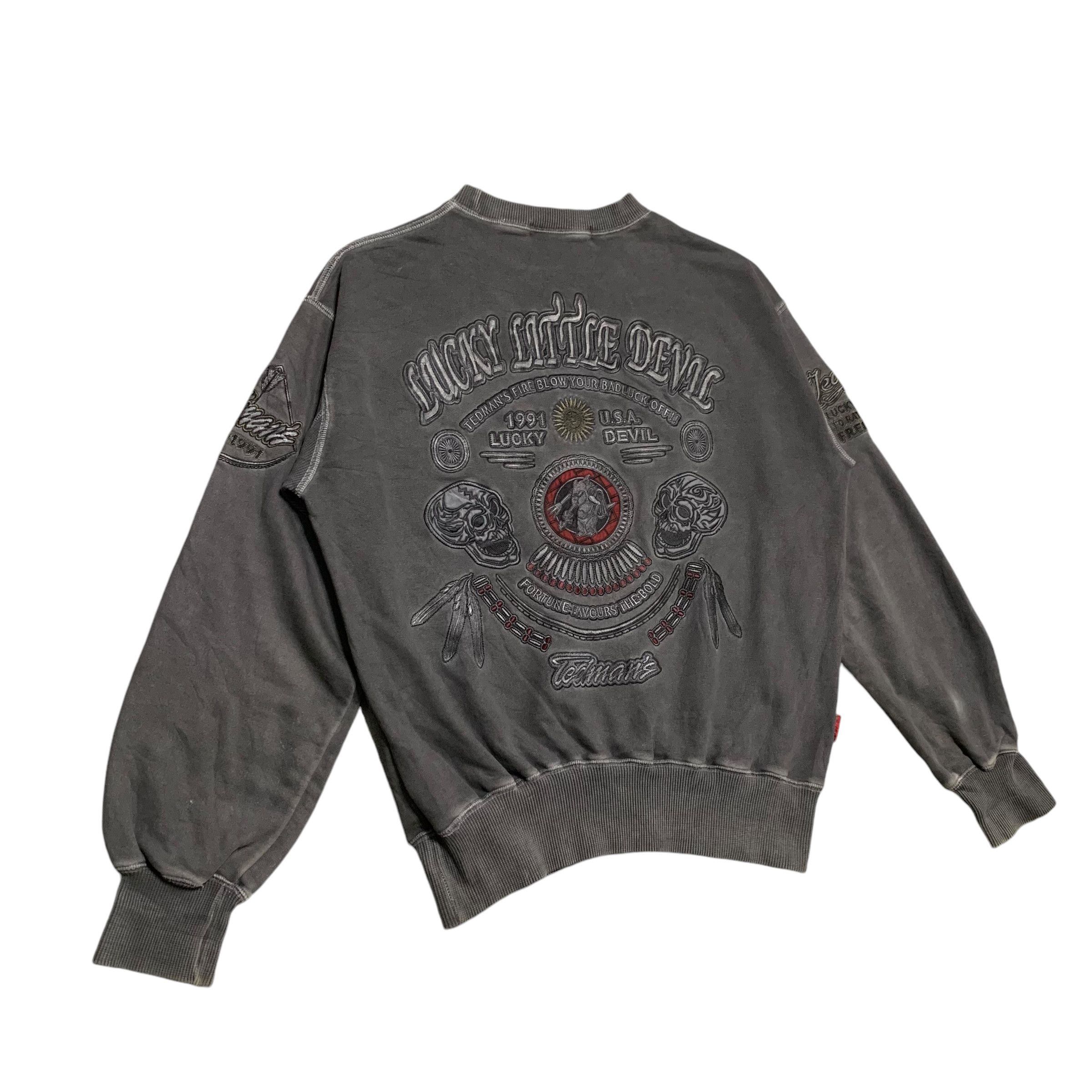 Tedman Vintage Tedman Lucky Little Devil Embroidery Sweatshirt Size US L / EU 52-54 / 3 - 2 Thumbnail