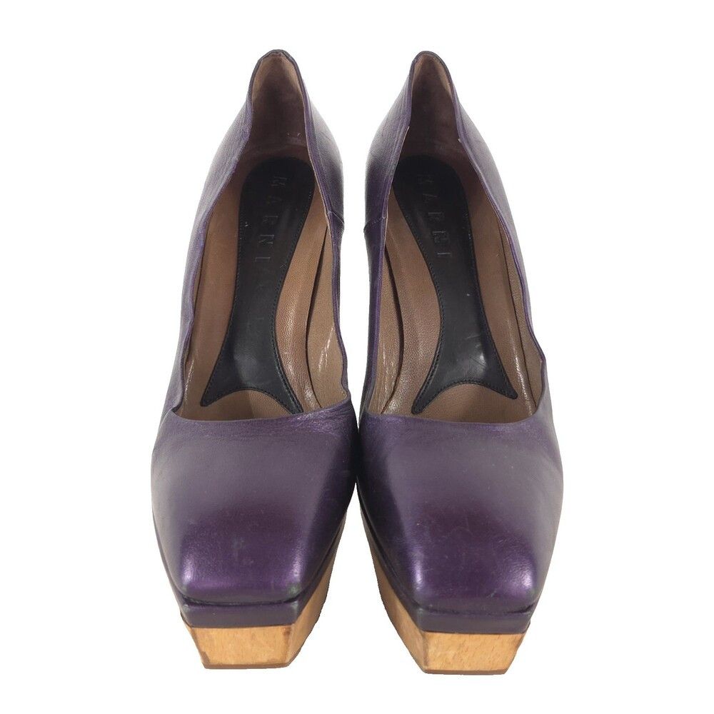 Marni Vintage Marni Leather Platform Pumps US 9 EU 39 Womens Purp Size US 9 / IT 39 - 3 Thumbnail