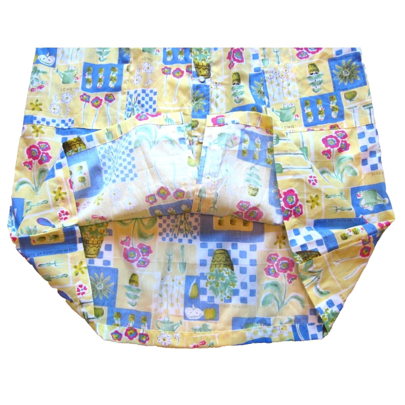 Vintage VINTAGE National Yellow Cotton Floral Maxi Dress M-L Pocket Snap Front Dress Women Size M / US 6-8 / IT 42-44 - 5 Thumbnail