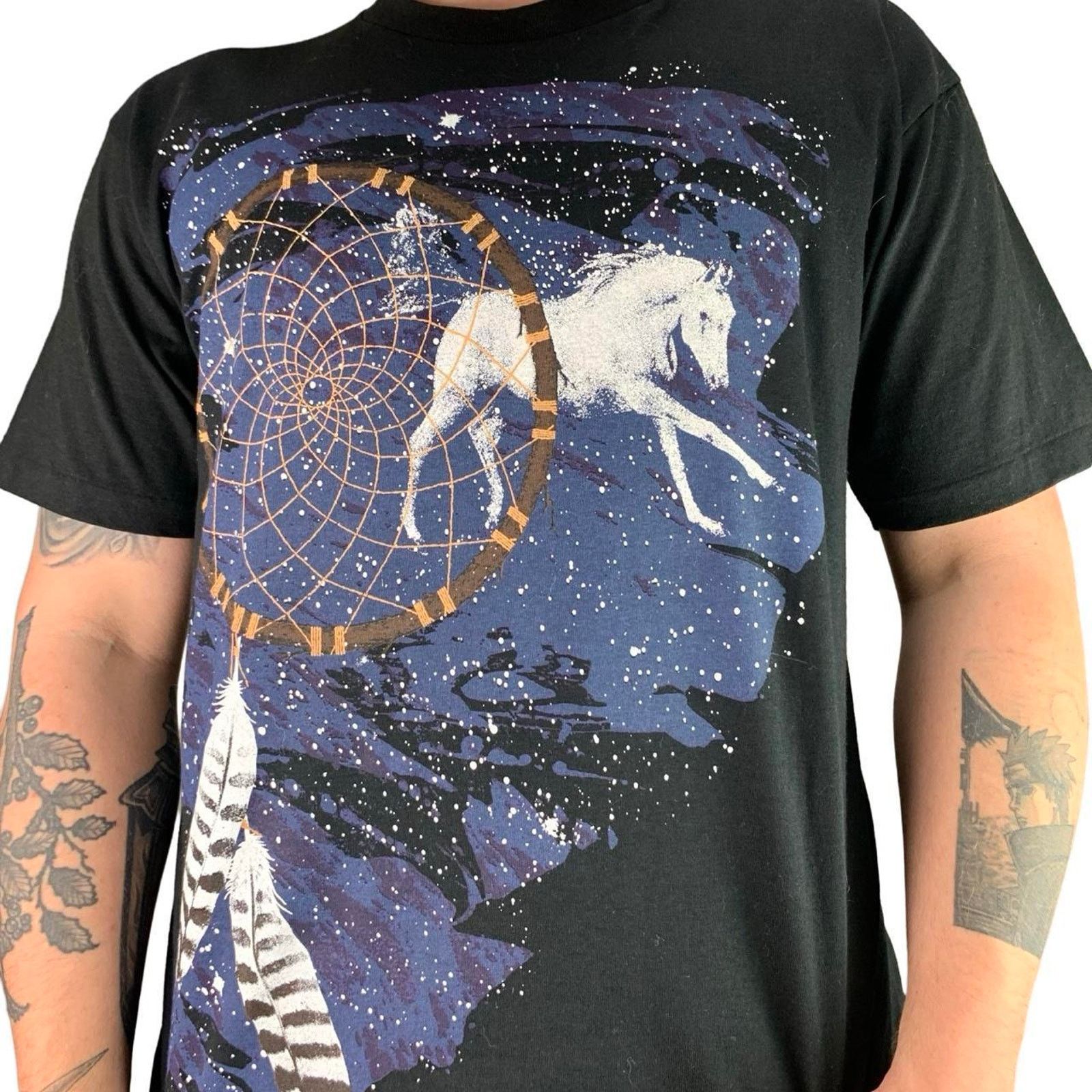 Gildan × Vintage Vintage 90s Dreamcatcher Single Stitch Graphic T-shirt Size US L / EU 52-54 / 3 - 2 Thumbnail