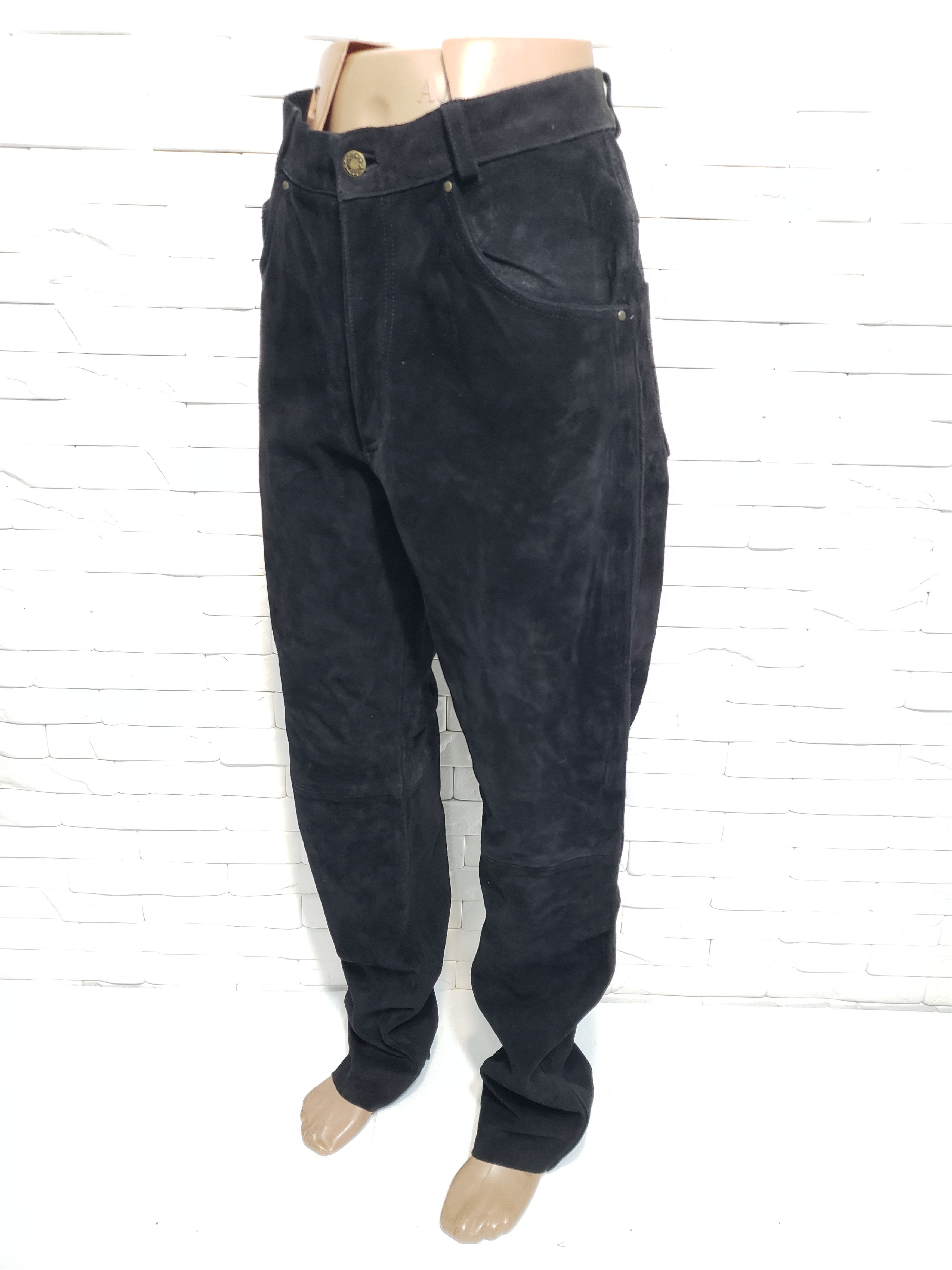 Genuine Leather Men's leather black biker pants. Size US 32 / EU 48 - 3 Thumbnail