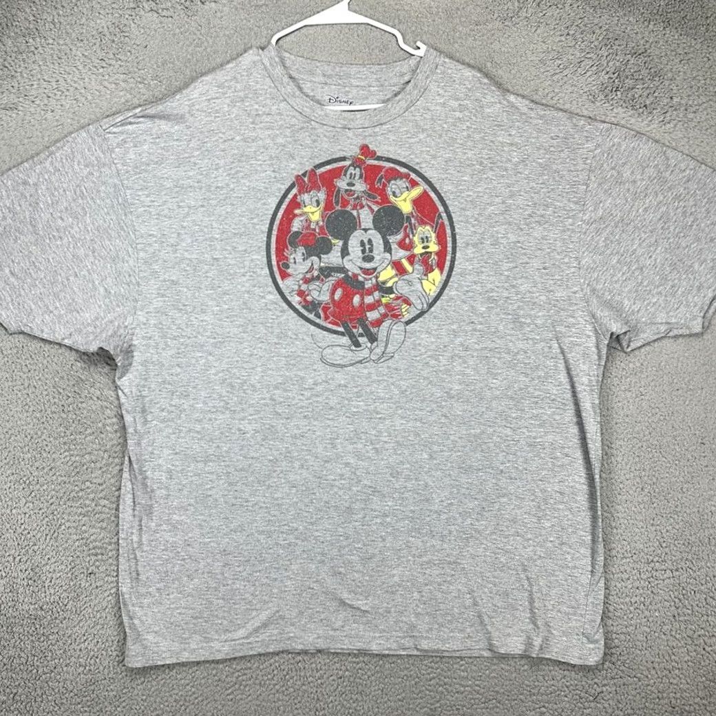 Disney Disney Mickey Mouse T-Shirt Adult 3XL Light Grey Mens Tee Crew Neck Short Sleeve Cotton Breathable 3XL Mens Disney Characters Size US XXL / EU 58 / 5 - 2 Thumbnail