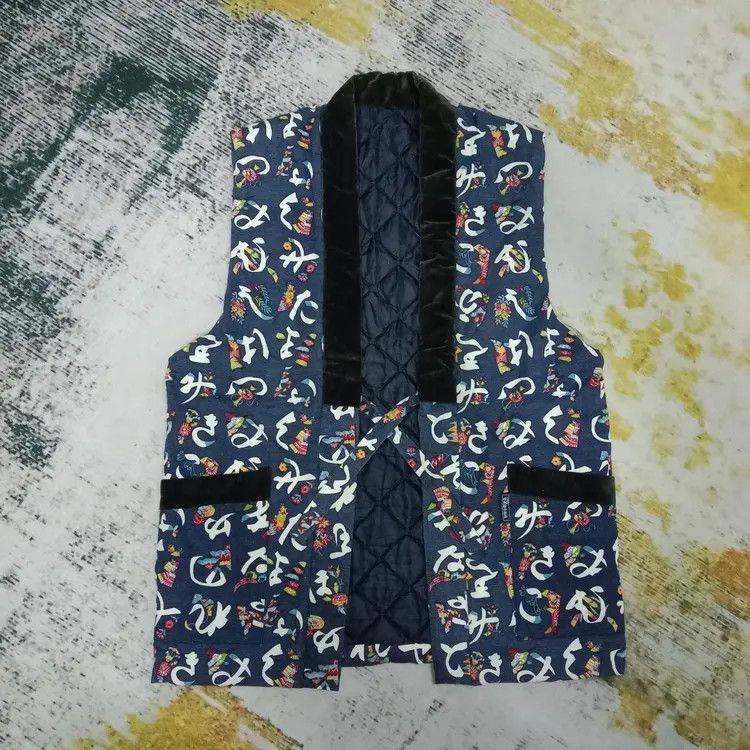 Japanese Brand Vintage Padded Printed Hanten Jinbaori Vest Jacket Size US M / EU 48-50 / 2 - 7 Thumbnail