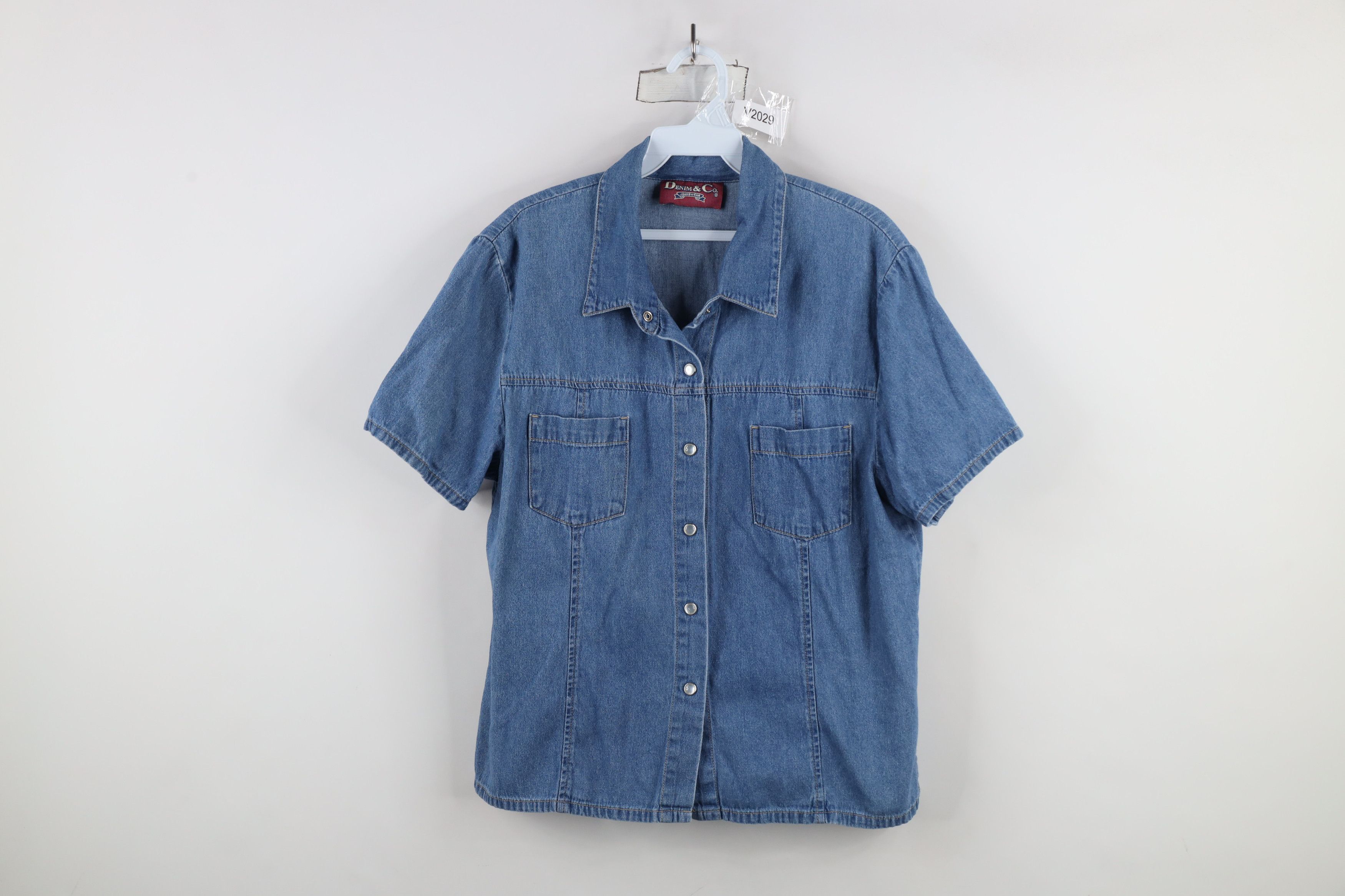 Vintage Vintage 90s Y2K Babydoll Snap Button Denim Jean Shirt Blue Size M / US 6-8 / IT 42-44 - 1 Thumbnail
