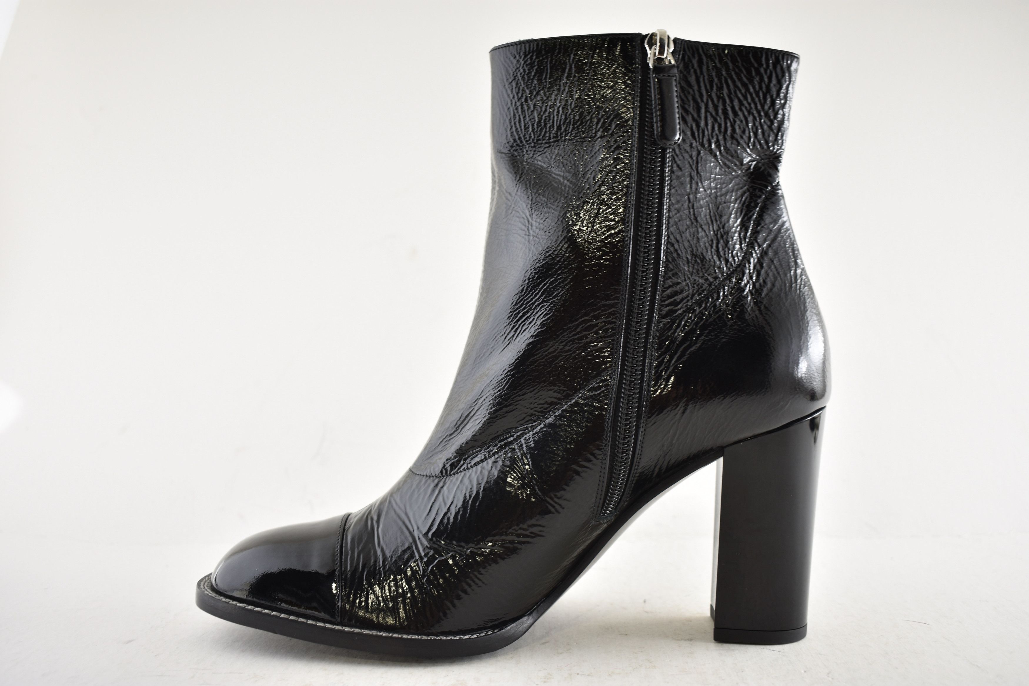 Chanel Chanel 24B Black Patent CC Short Ankle Block Heel Bootie 42 Size US 12 / IT 42 - 12 Thumbnail