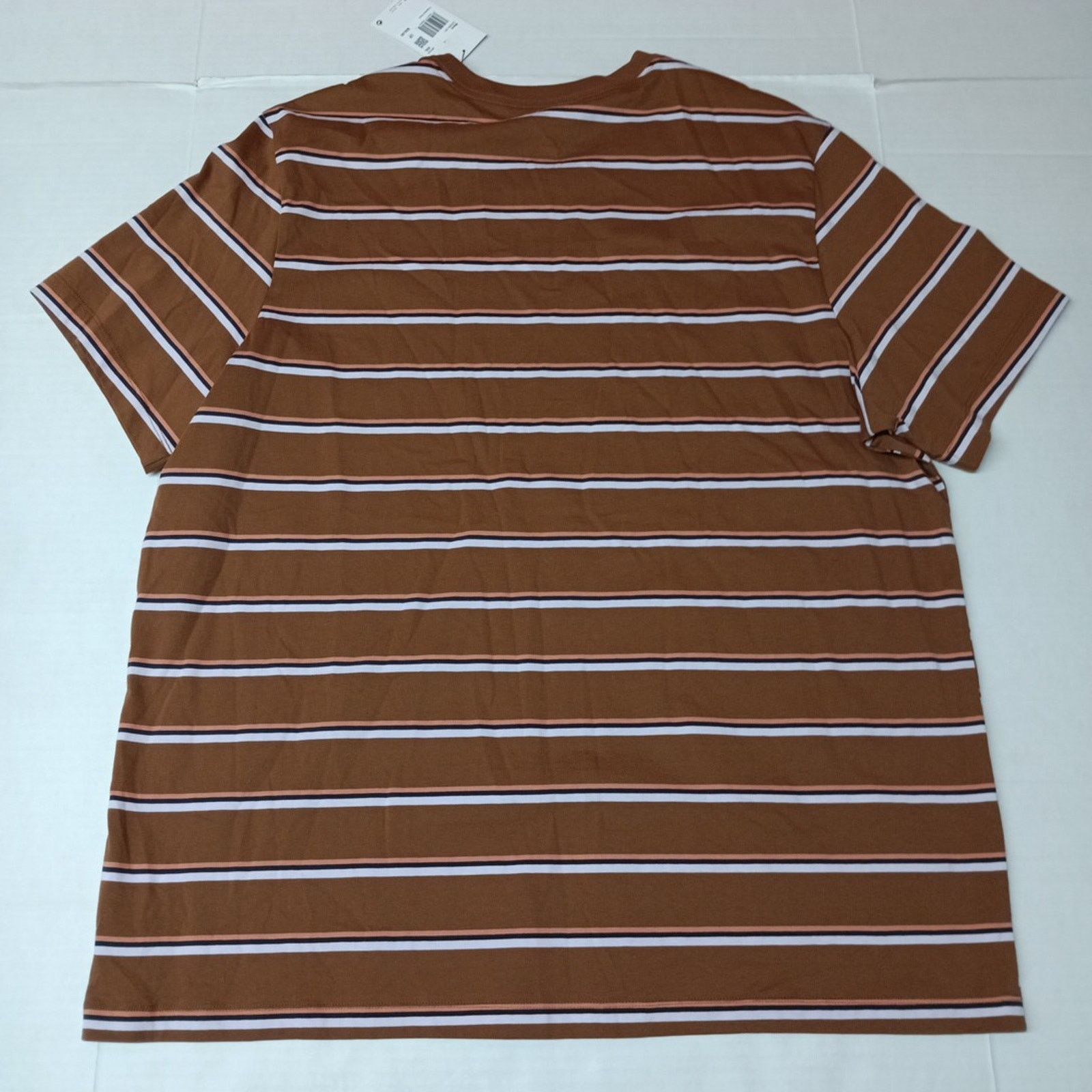 Nike Nike Sportswear Club Striped Logo T-Shirt Men's 2XL Brown Size US XXL / EU 58 / 5 - 7 Thumbnail