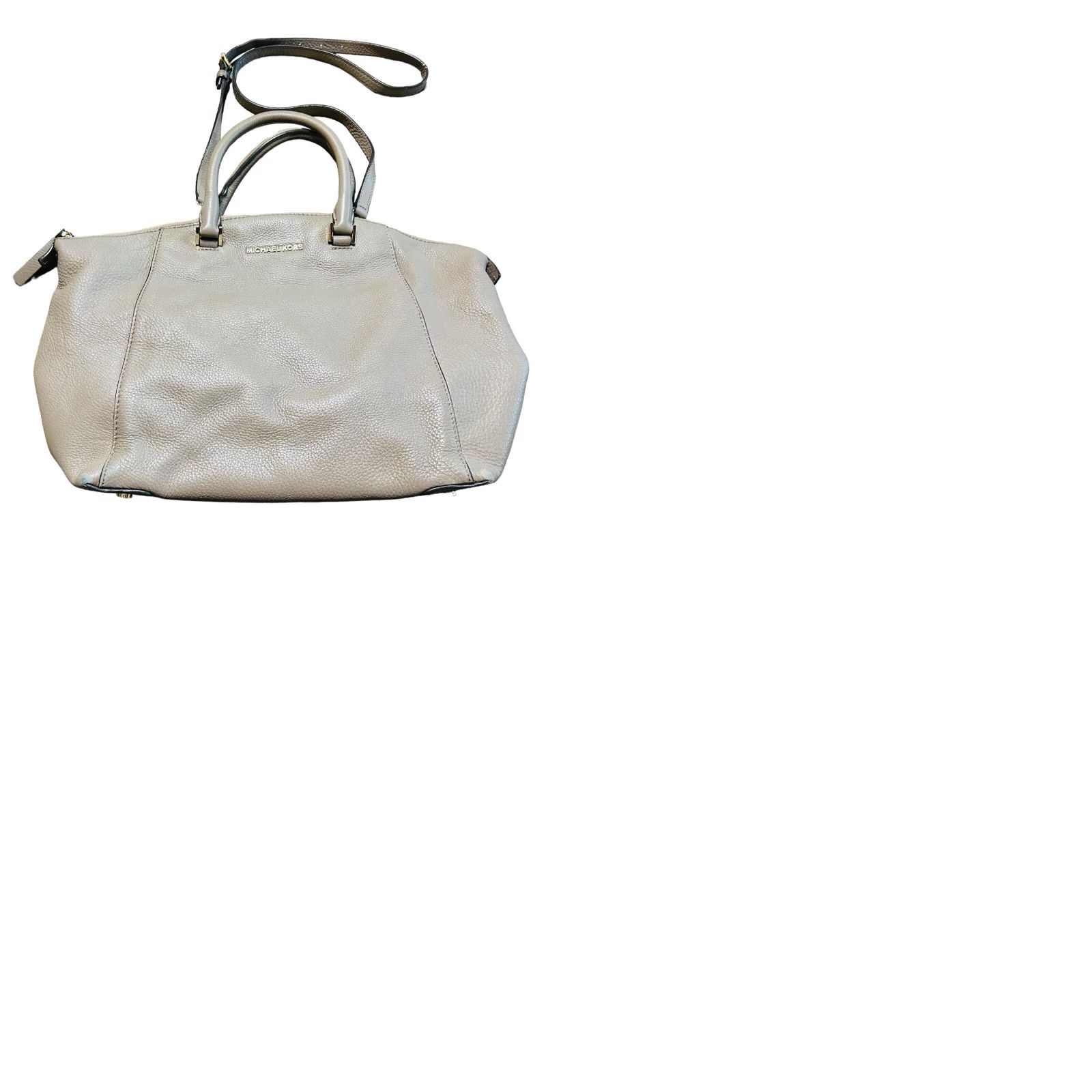 Vintage MICHAEL KORS Riley Leather Crossbody Purse Tote Shoulder Handbag Womens Brown Bag Gray Strap 15in 11in 16in 3in Pebbled Size ONE SIZE - 12 Thumbnail