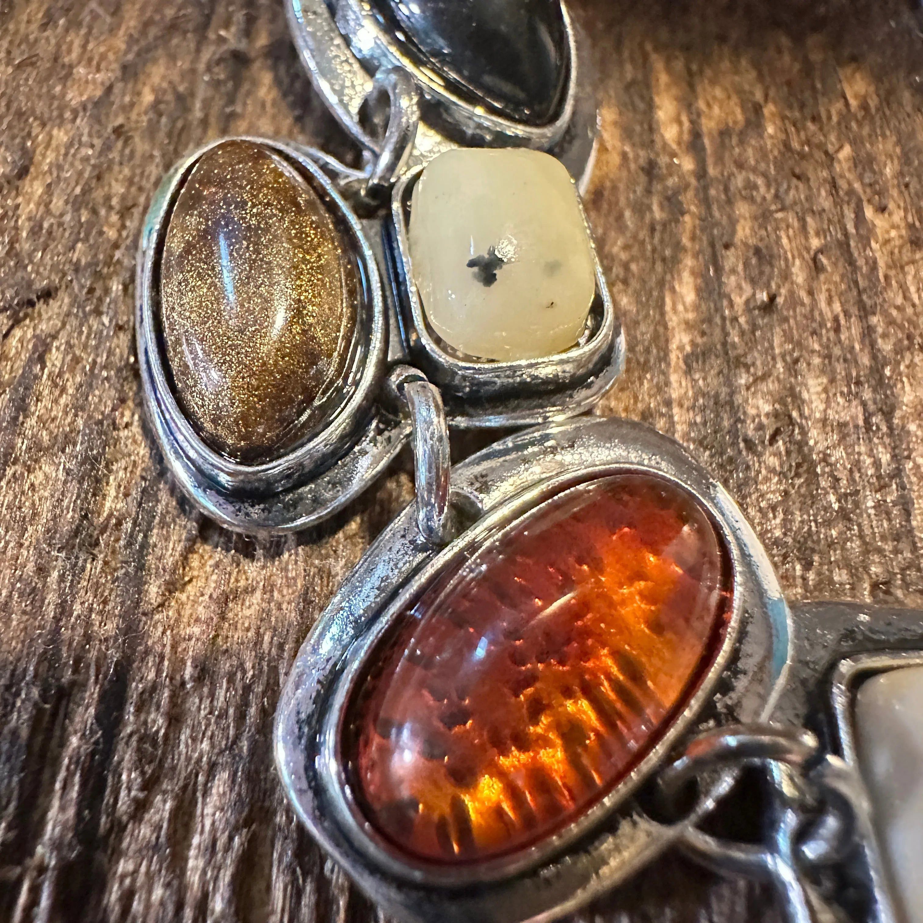 Other Handcrafted Boho Western Chic Natural Stone Link Bracelet, A Size ONE SIZE - 4 Thumbnail
