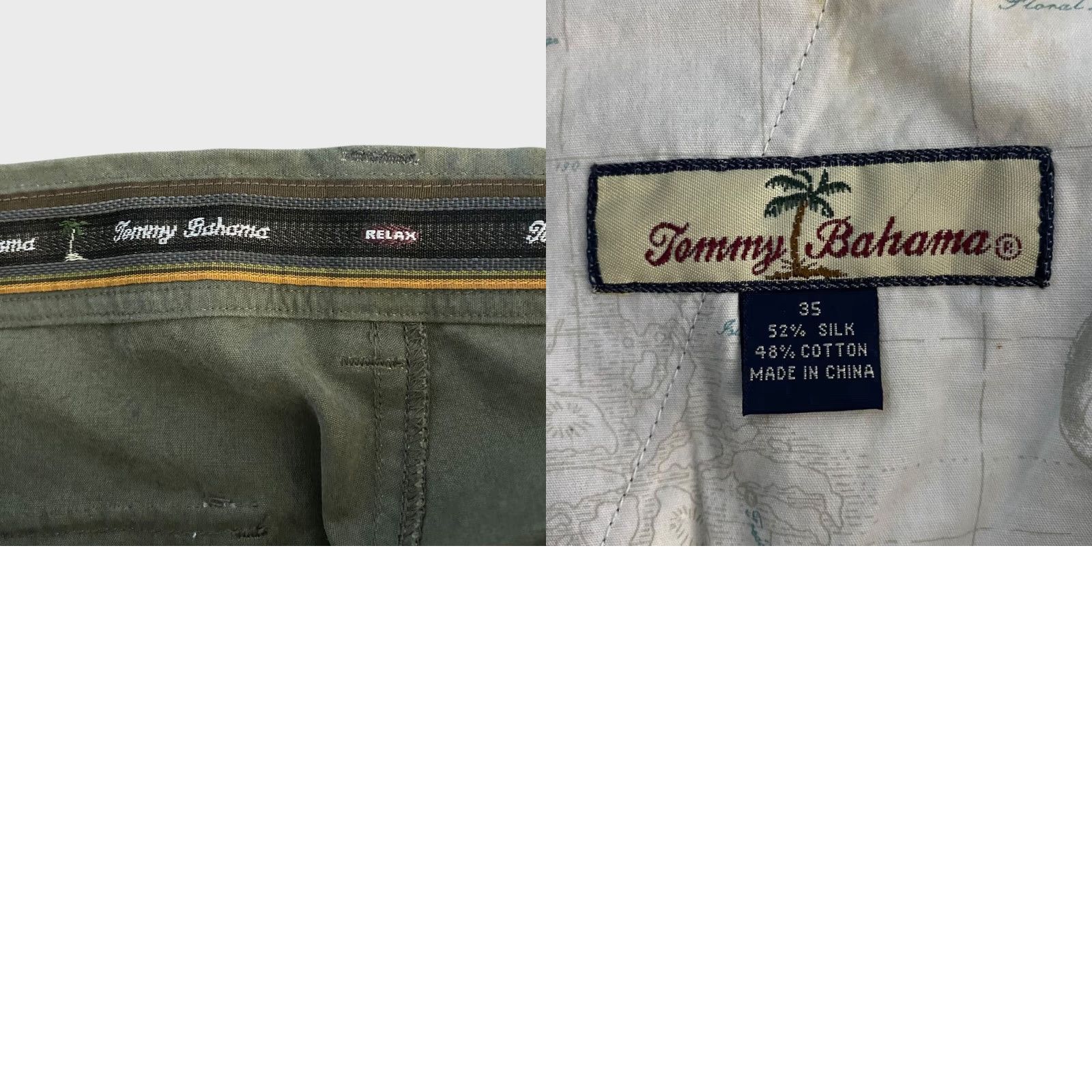 Tommy Bahama Tommy Bahama Silk Cargo Shorts Olive Green Mens Size W35 Relaxed-Fit Casual Size US 35 - 8 Thumbnail