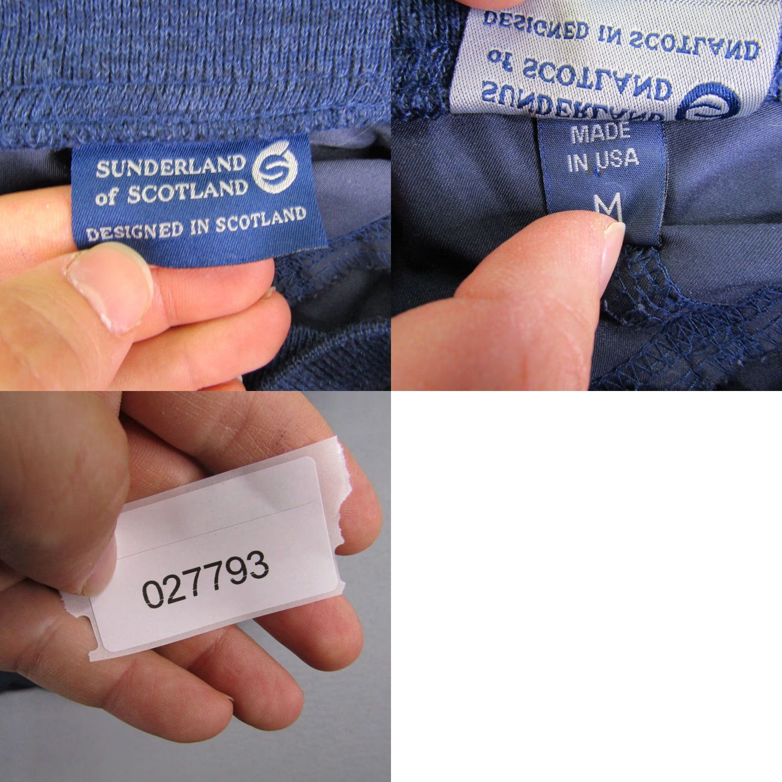 Vintage Sunderland Of Scotland Windbreaker Jacket Mens M Blue Golf Windbreaker Pockets Logo Casual Outdoor Sports Size US 31 - 8 Thumbnail