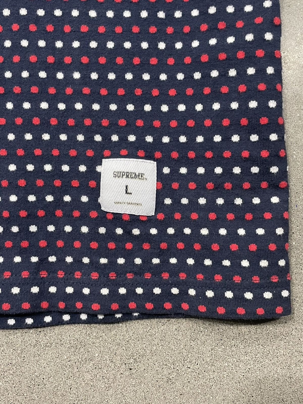 Supreme RARE: F/W 2009 Supreme Polka Dot Knit 3/4 Sleeve "Navy" Size US L / EU 52-54 / 3 - 7 Thumbnail