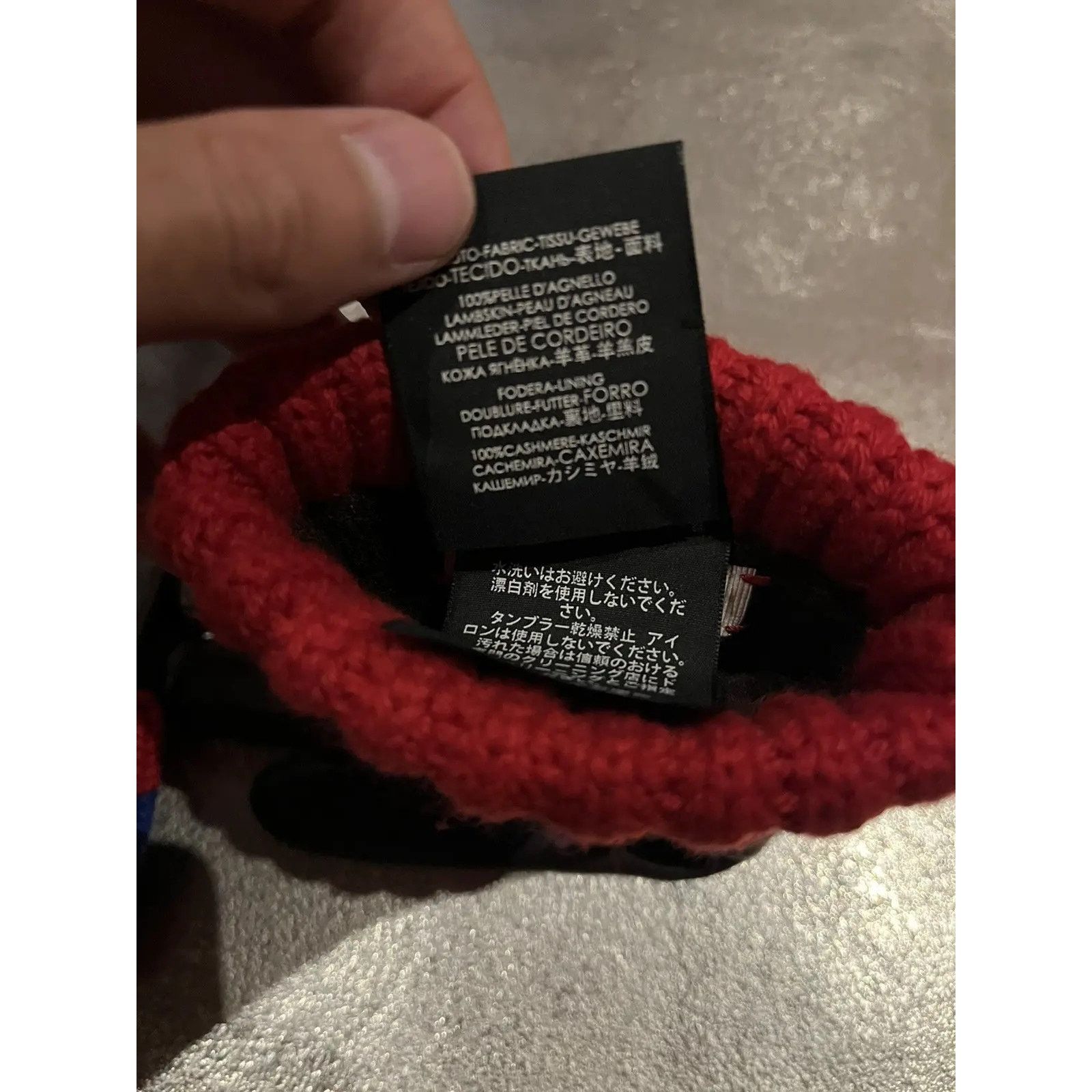 Gucci o1rshd1 Q:4 / 8/S Leather & Cashmere Cuff Gloves in Brown Size ONE SIZE - 6 Thumbnail