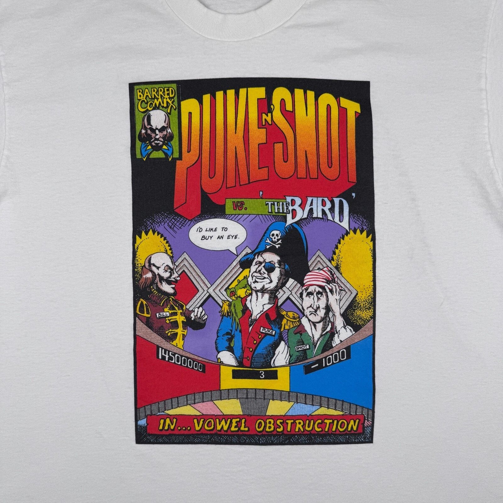 Fruit Of The Loom Vintage Puke N Snot T-Shirt Men's XL White Comedy Comic 90s Size US XL / EU 56 / 4 - 3 Thumbnail
